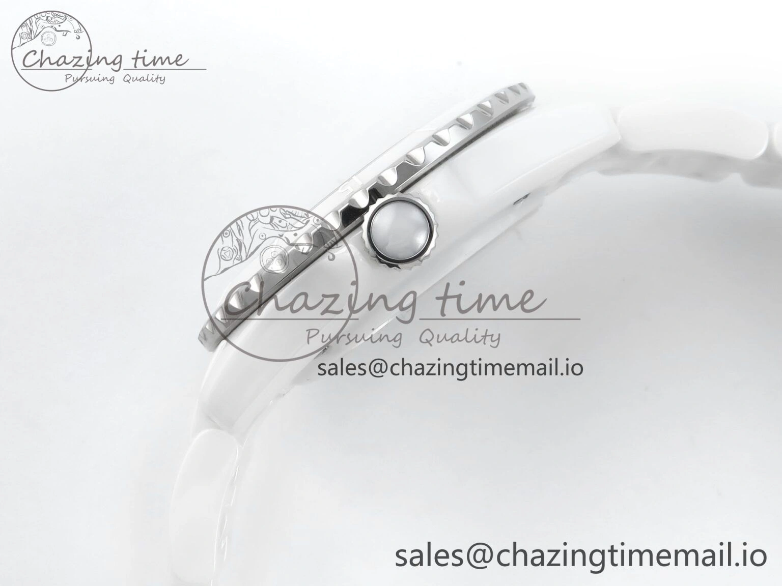 J13 33mm White Ceramic HTF 1:1 Best Edition White Boy Pattern Dial on Bracelet A12.1