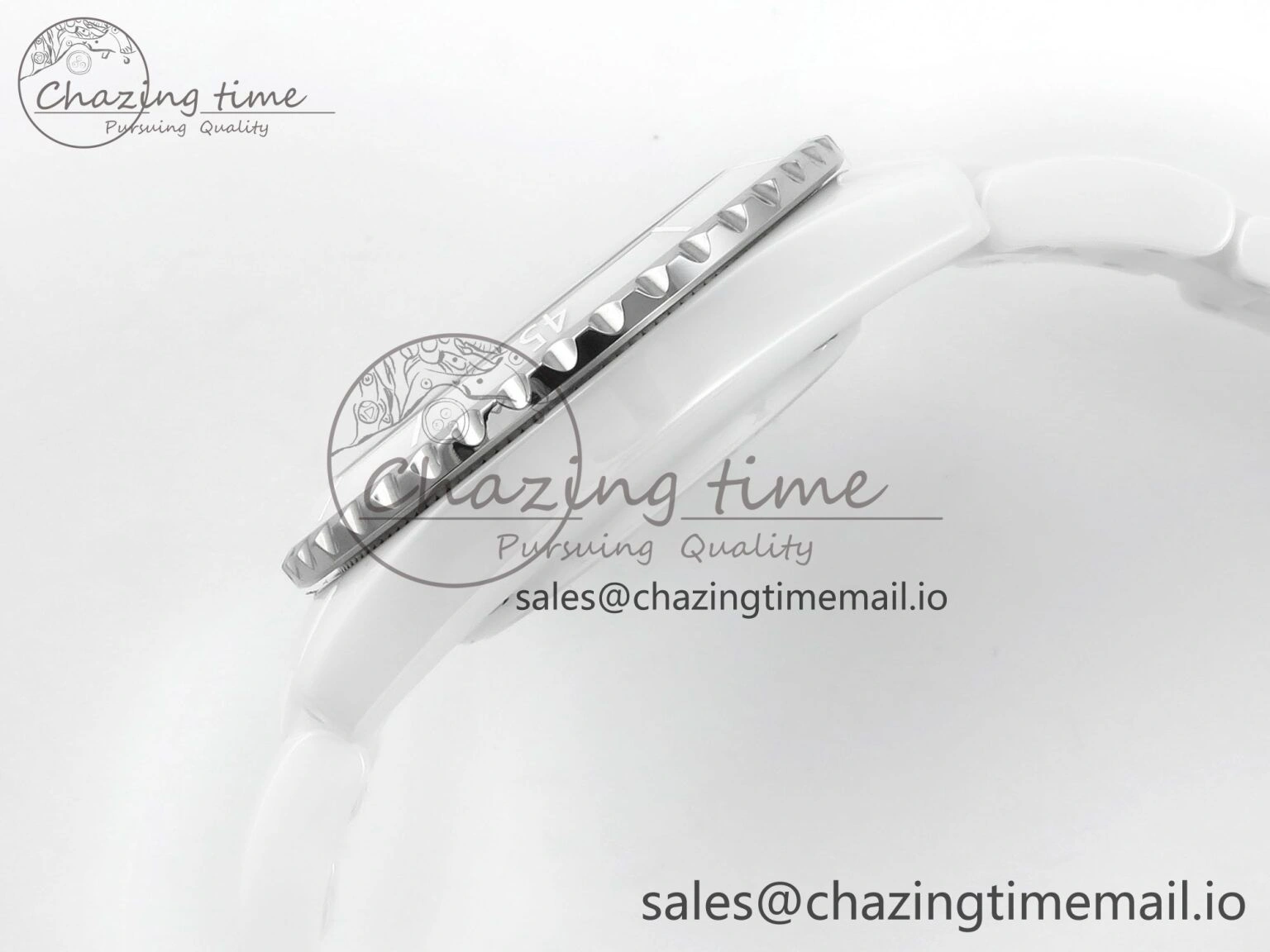 J13 33mm White Ceramic HTF 1:1 Best Edition White Boy Pattern Dial on Bracelet A12.1