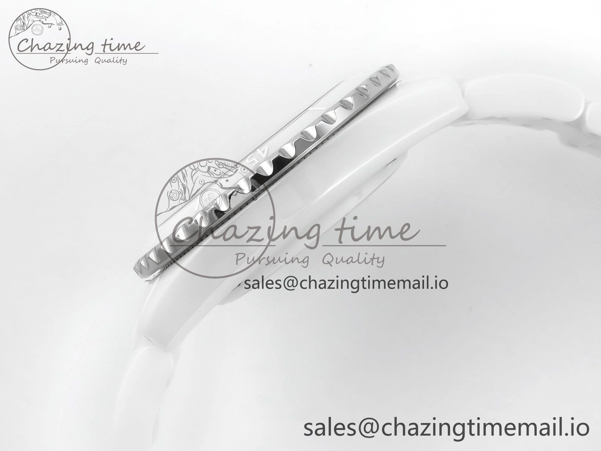 J13 33mm White Ceramic HTF 1:1 Best Edition White Boy Pattern Dial on Bracelet A12.1