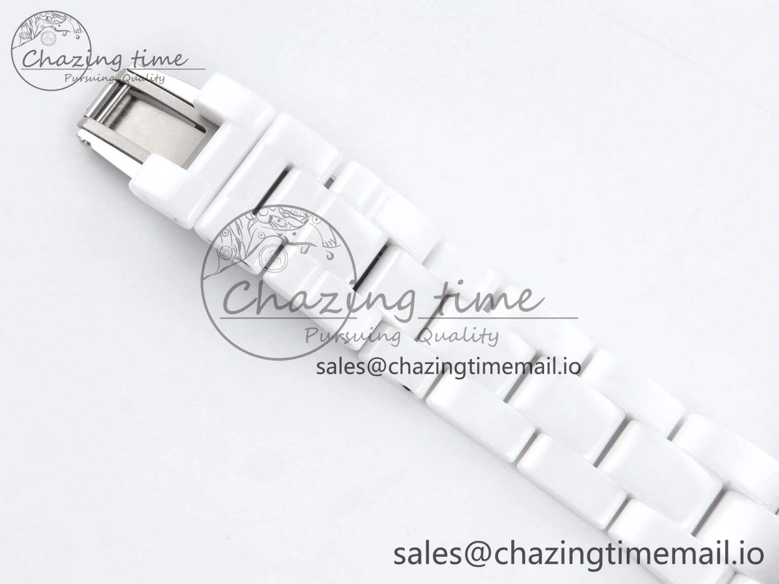 J13 33mm White Ceramic HTF 1:1 Best Edition White Boy Pattern Dial on Bracelet A12.1