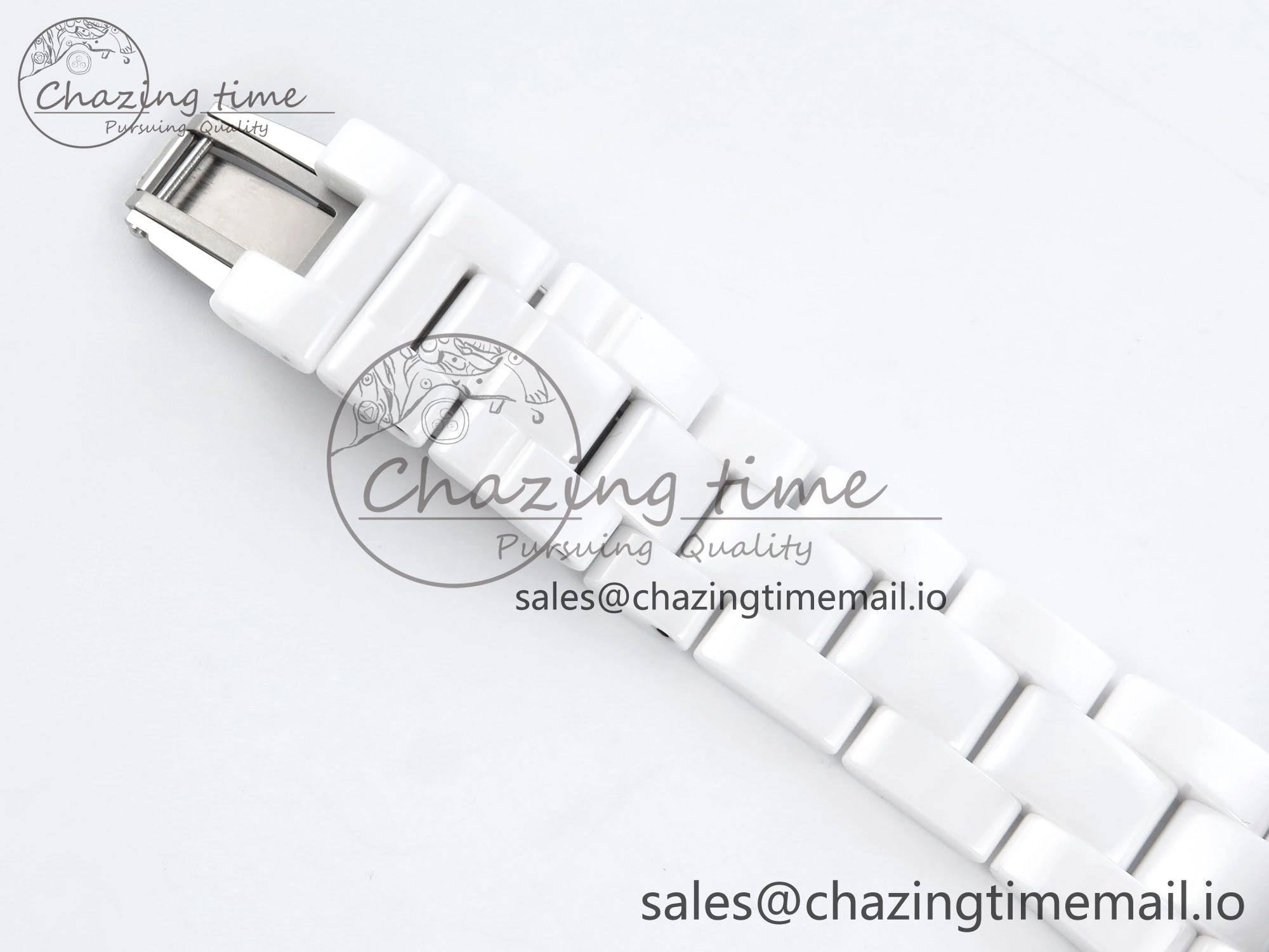 J13 33mm White Ceramic HTF 1:1 Best Edition White Boy Pattern Dial on Bracelet A12.1