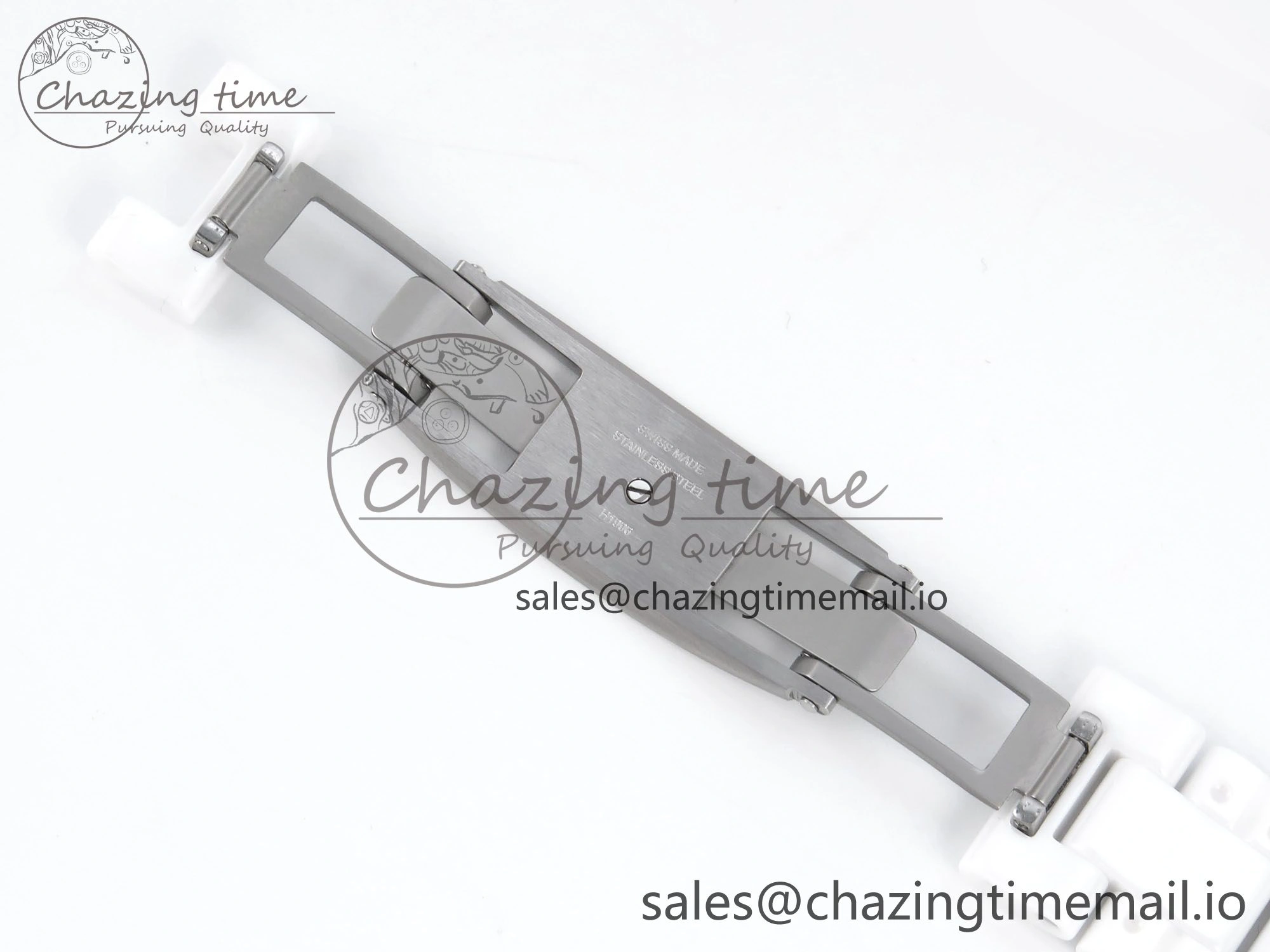 J13 33mm White Ceramic HTF 1:1 Best Edition White Boy Pattern Dial on Bracelet A12.1