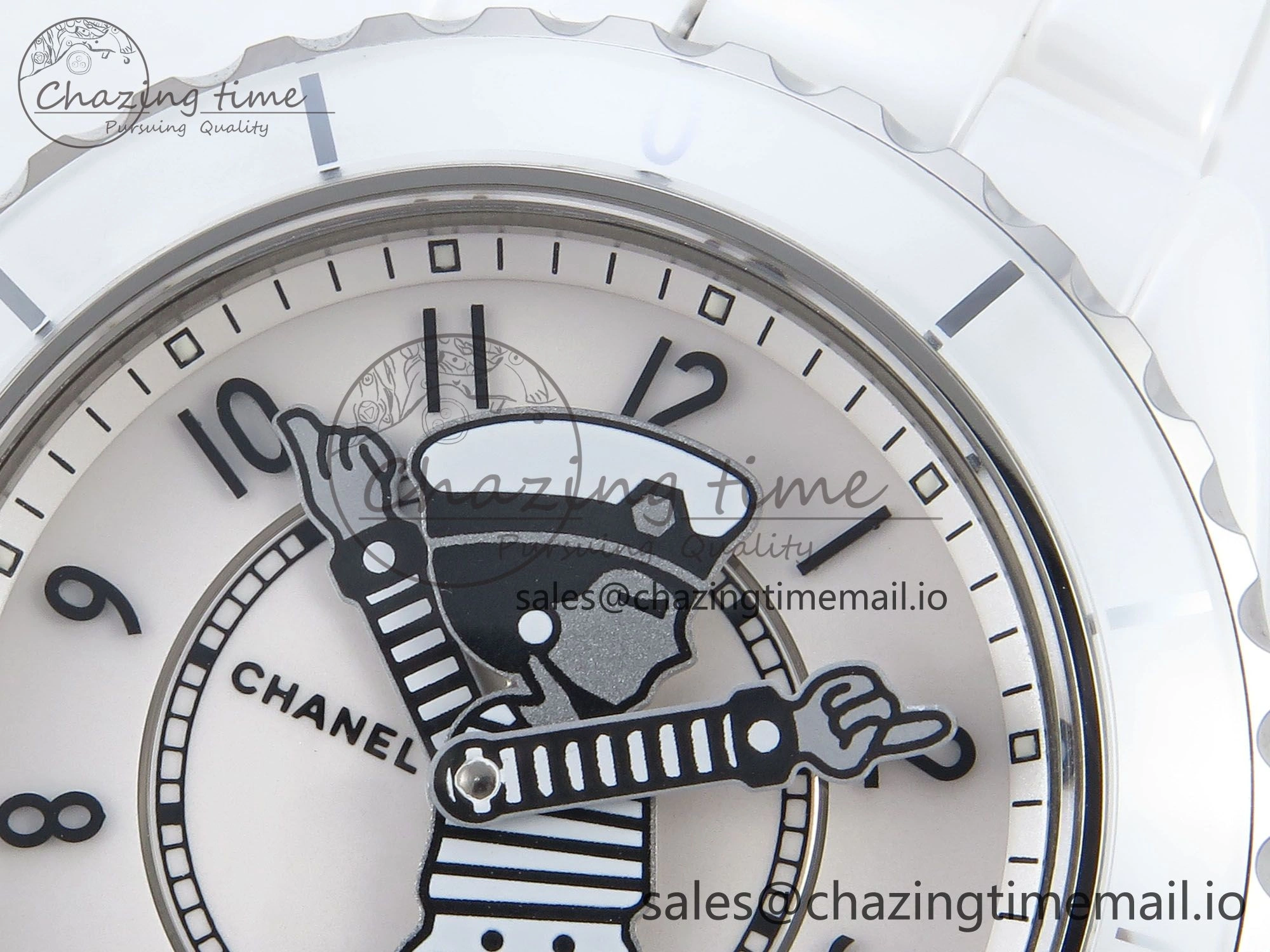 J13 33mm White Ceramic HTF 1:1 Best Edition White Boy Pattern Dial on Bracelet A12.1