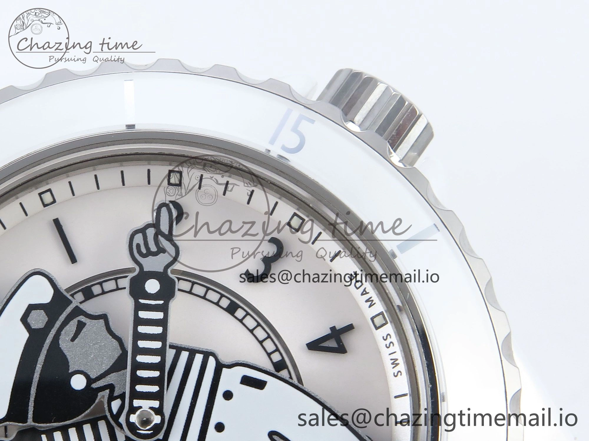 J13 33mm White Ceramic HTF 1:1 Best Edition White Boy Pattern Dial on Bracelet A12.1