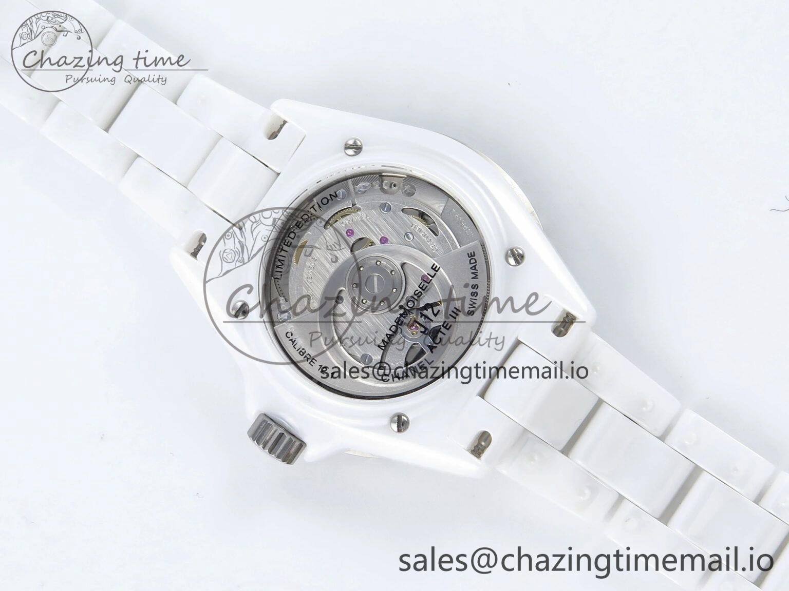 J13 33mm White Ceramic HTF 1:1 Best Edition White Boy Pattern Dial on Bracelet A12.1