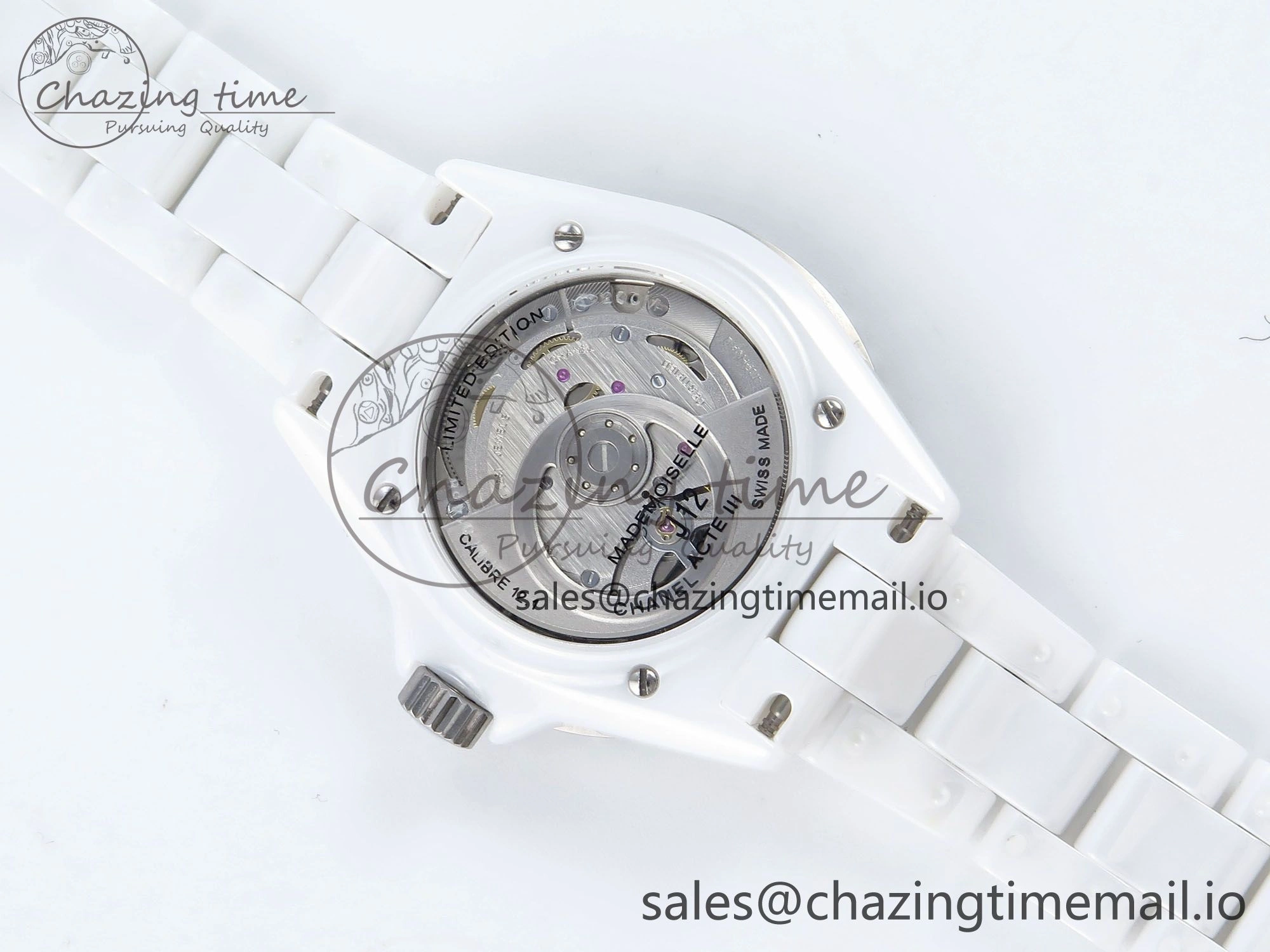 J13 33mm White Ceramic HTF 1:1 Best Edition White Boy Pattern Dial on Bracelet A12.1