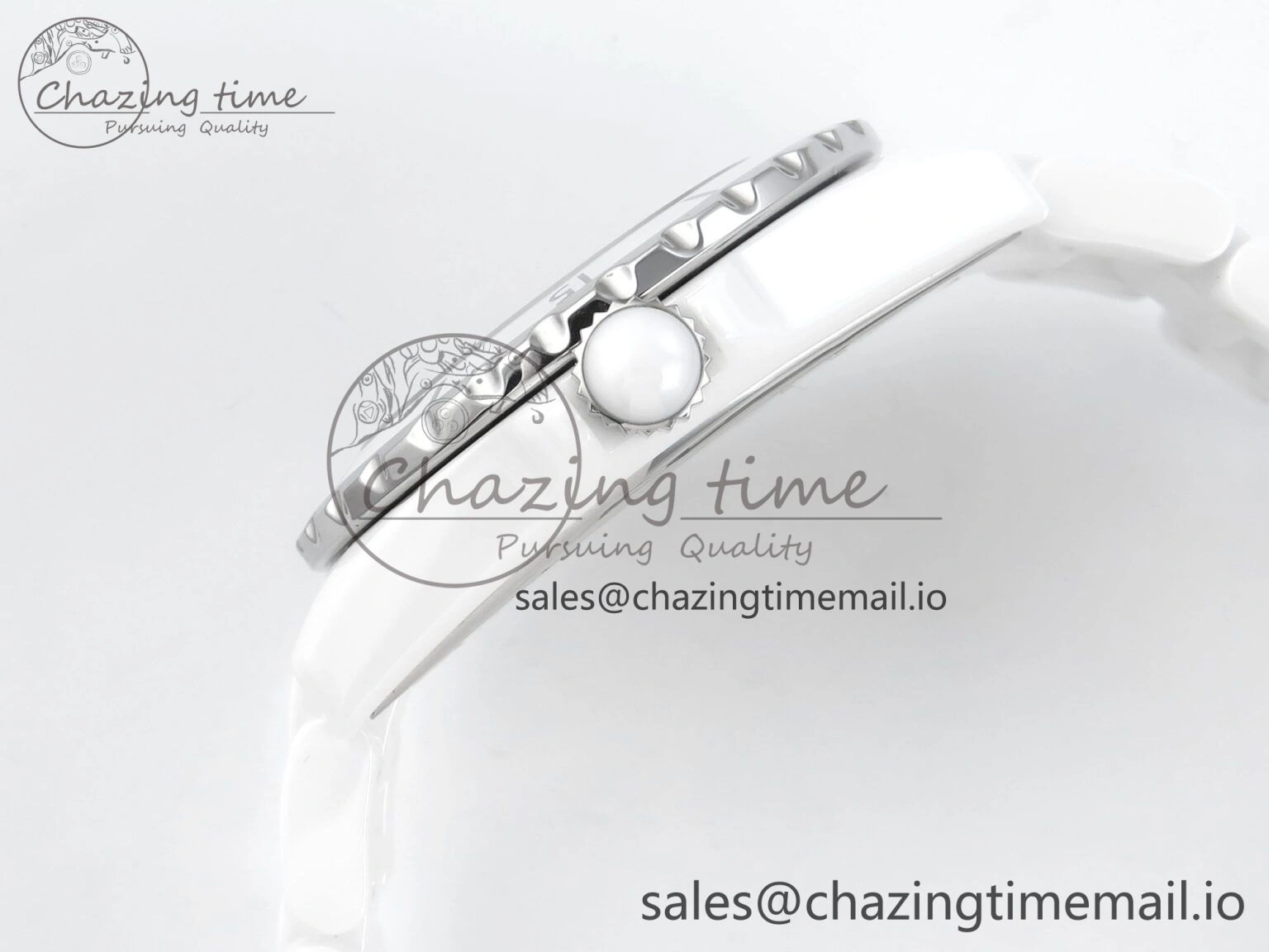 J13 33mm White Ceramic HTF 1:1 Best Edition White Boy Pattern Dial on Bracelet A2892