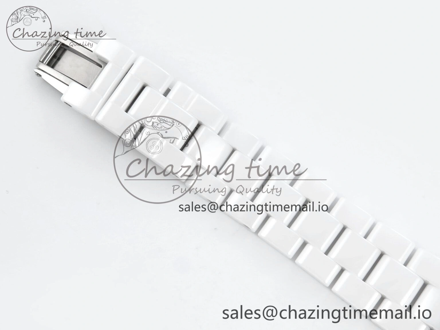 J13 33mm White Ceramic HTF 1:1 Best Edition White Boy Pattern Dial on Bracelet A2892