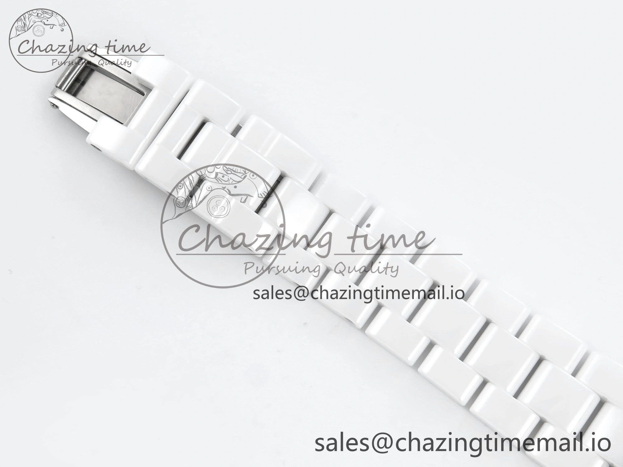 J13 33mm White Ceramic HTF 1:1 Best Edition White Boy Pattern Dial on Bracelet A2892