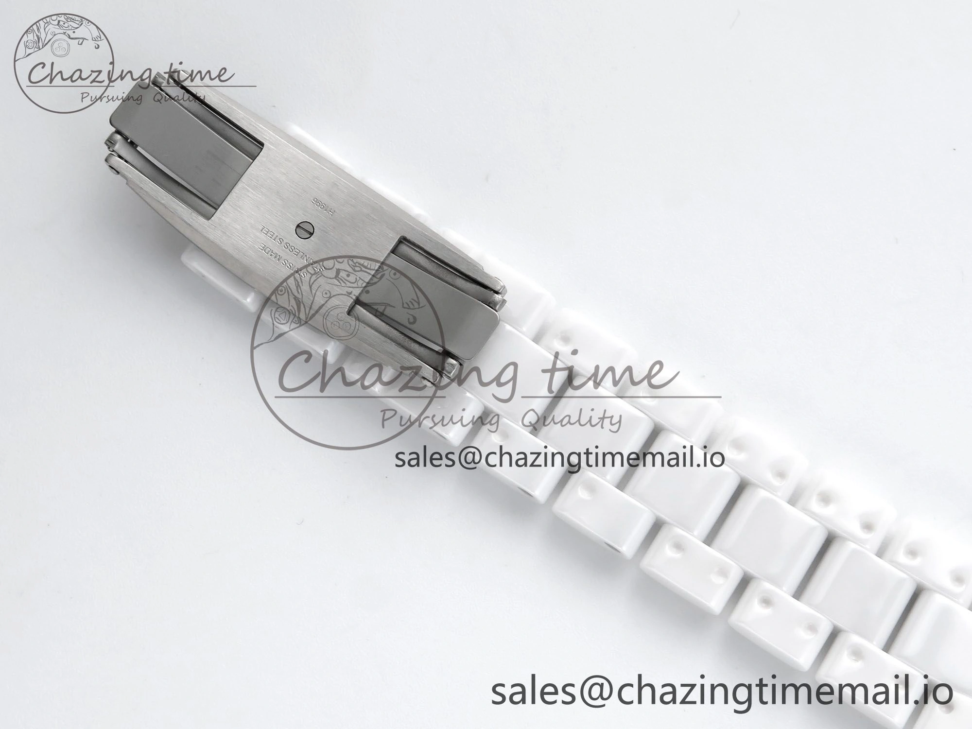 J13 33mm White Ceramic HTF 1:1 Best Edition White Boy Pattern Dial on Bracelet A2892