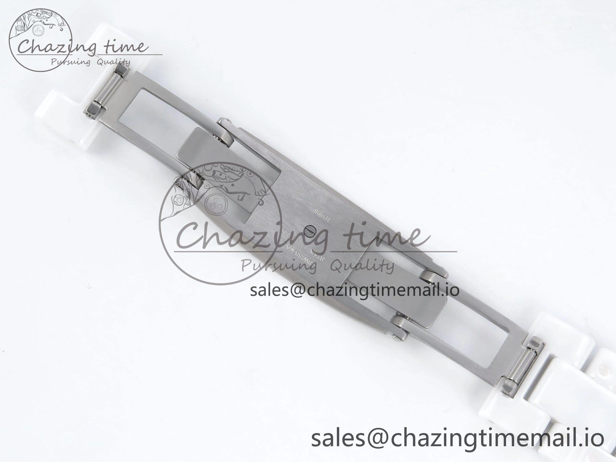 J13 33mm White Ceramic HTF 1:1 Best Edition White Boy Pattern Dial on Bracelet A2892