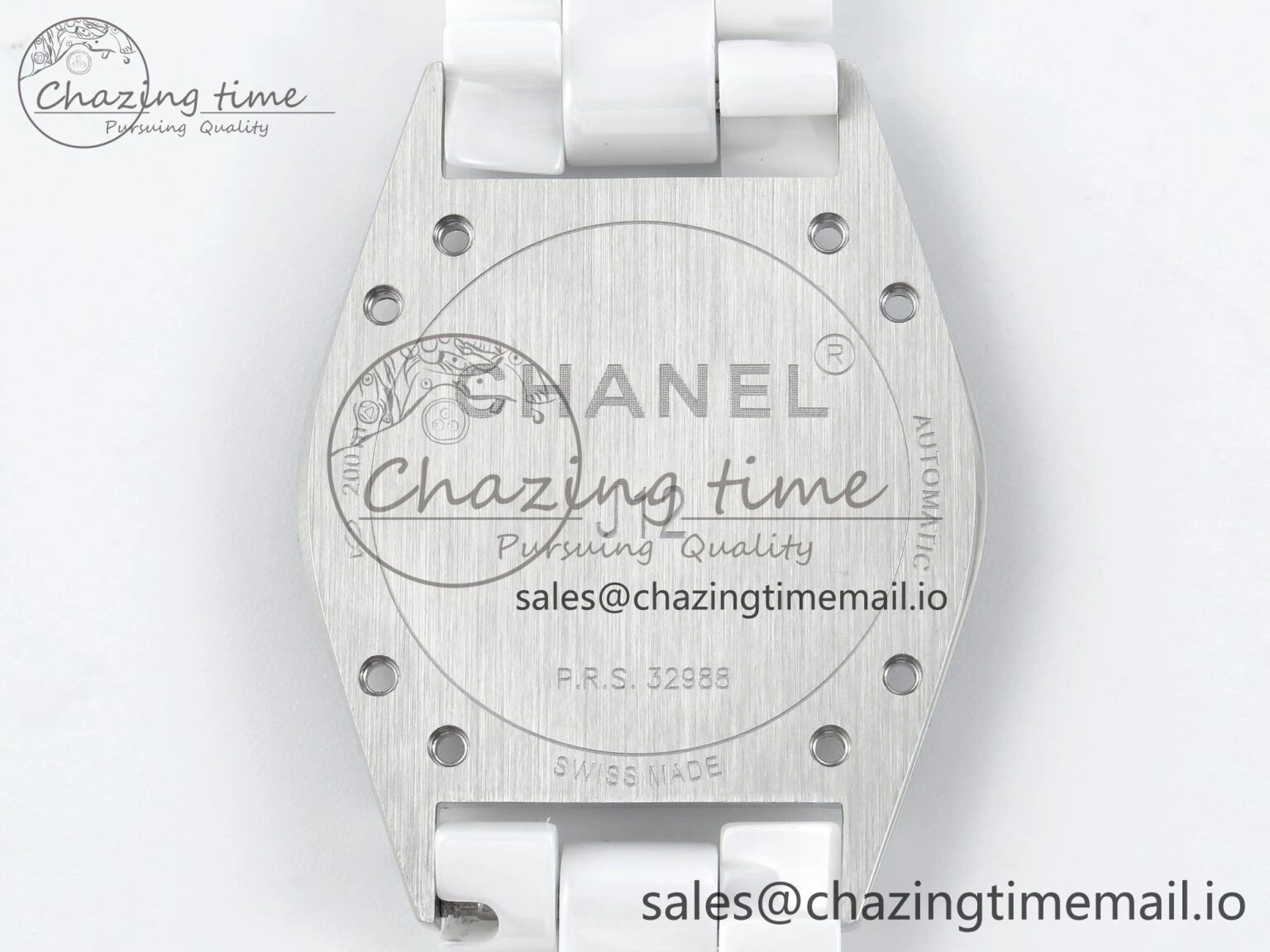 J13 33mm White Ceramic HTF 1:1 Best Edition White Boy Pattern Dial on Bracelet A2892