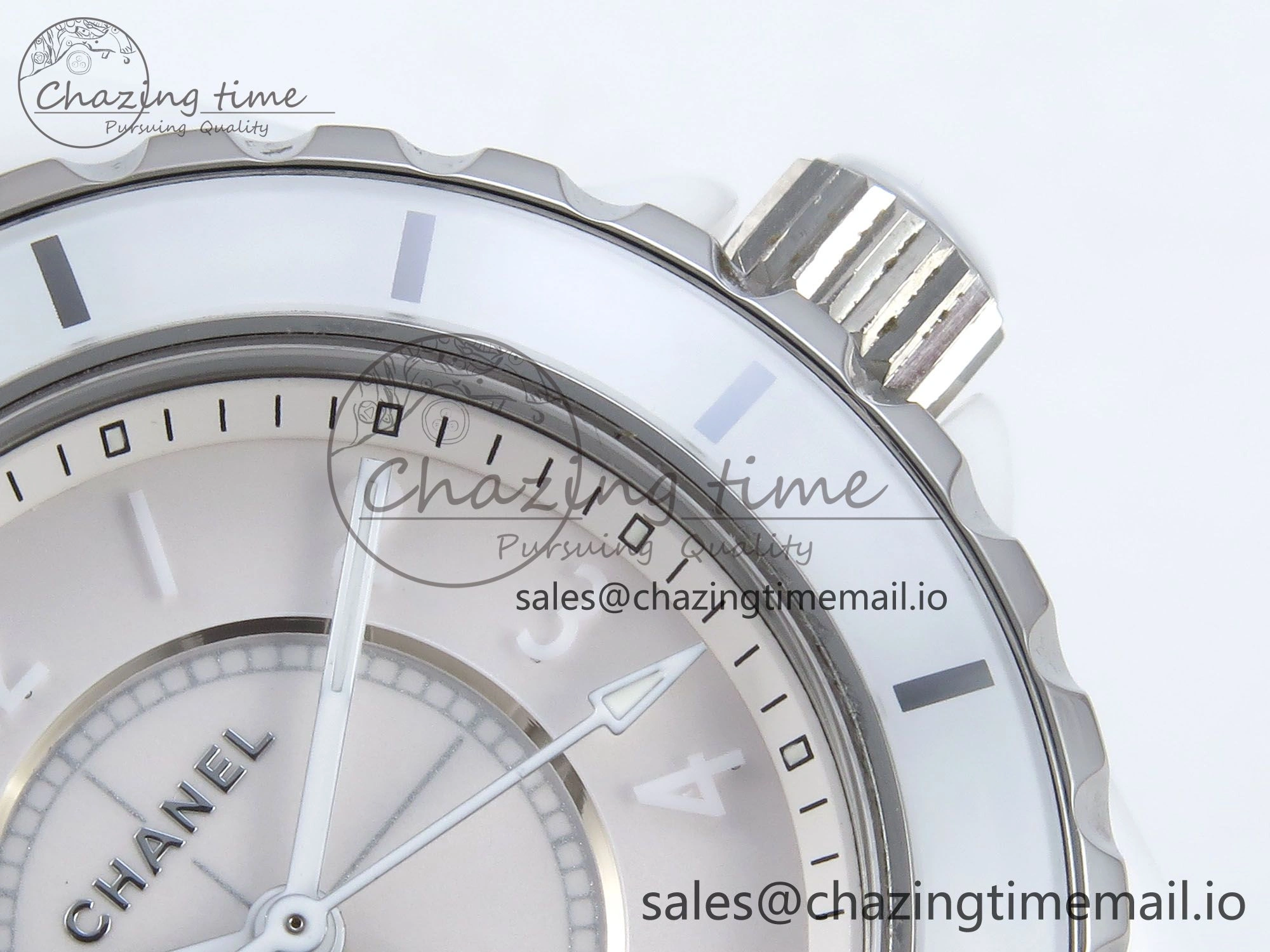 J13 33mm White Ceramic HTF 1:1 Best Edition White Dial Numbers Makers on Bracelet Swiss Quartz