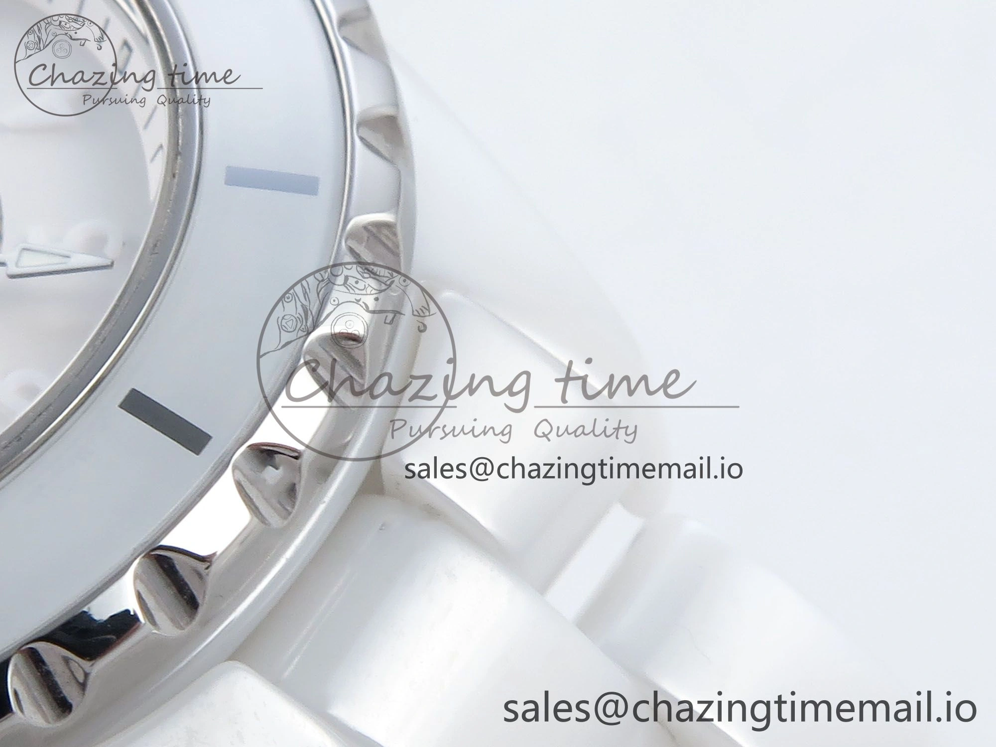 J13 33mm White Ceramic HTF 1:1 Best Edition White Dial Numbers Makers on Bracelet Swiss Quartz