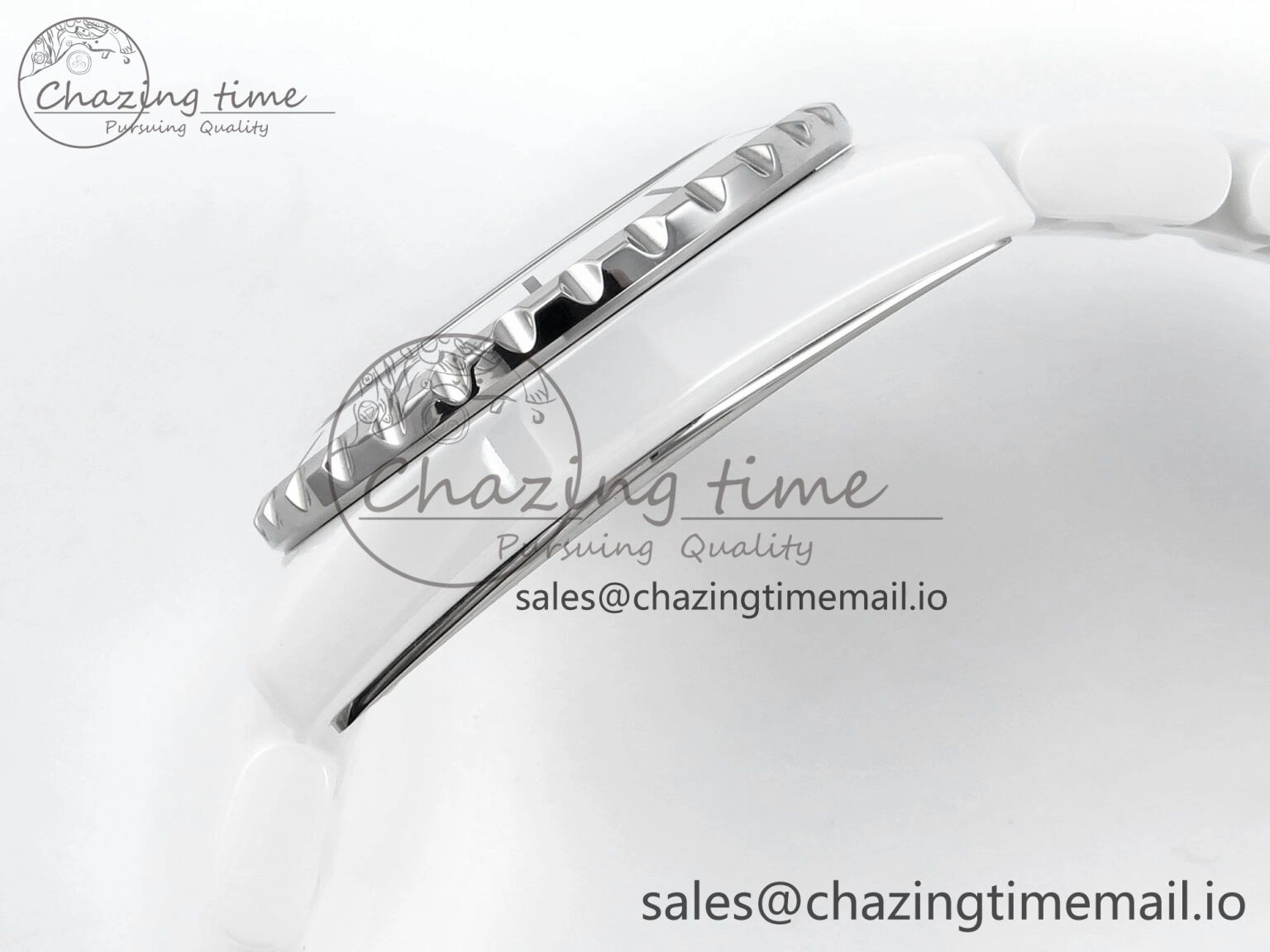 J13 33mm White Ceramic HTF 1:1 Best Edition White Dial Numbers Makers on Bracelet Swiss Quartz
