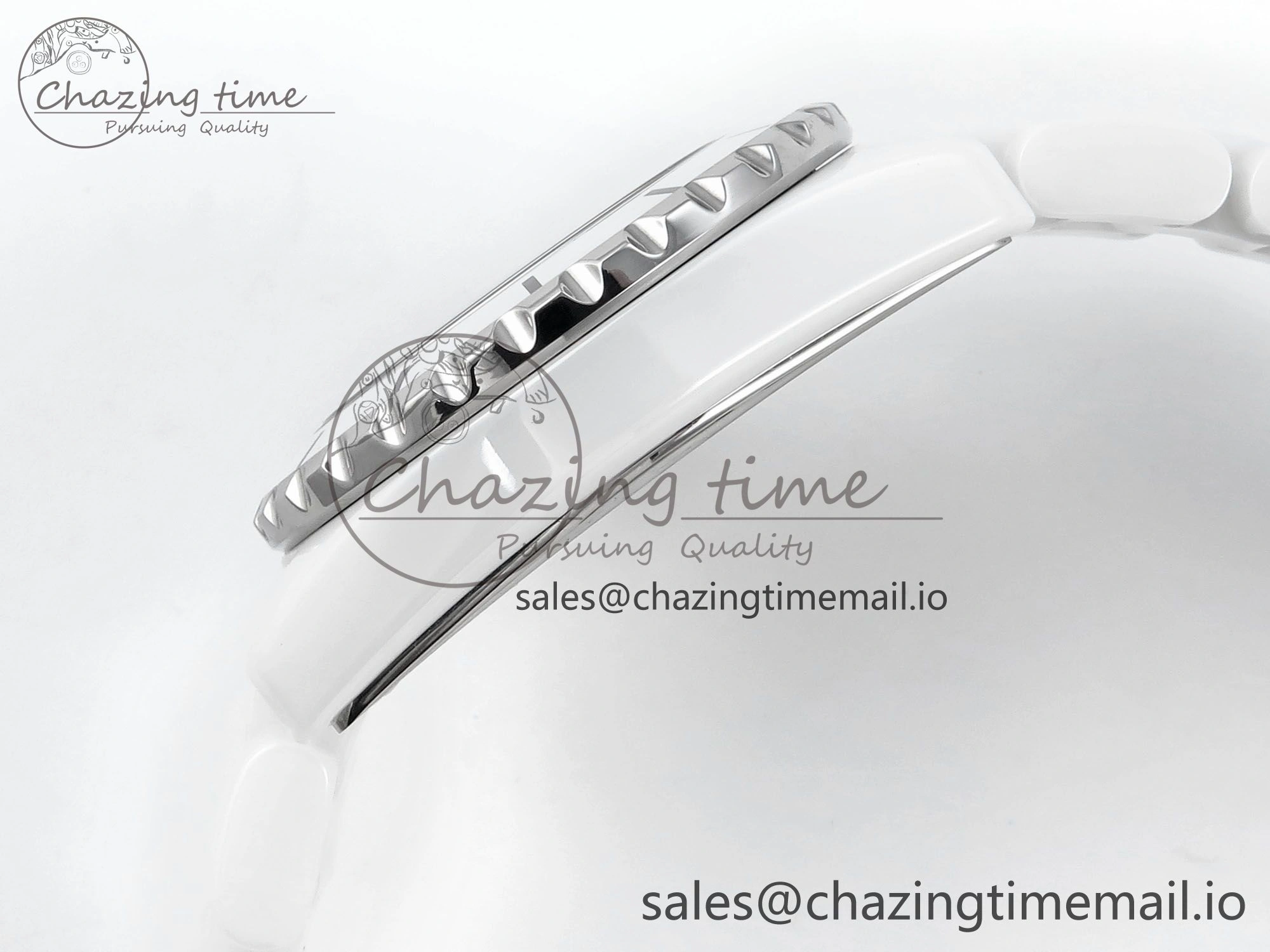 J13 33mm White Ceramic HTF 1:1 Best Edition White Dial Numbers Makers on Bracelet Swiss Quartz
