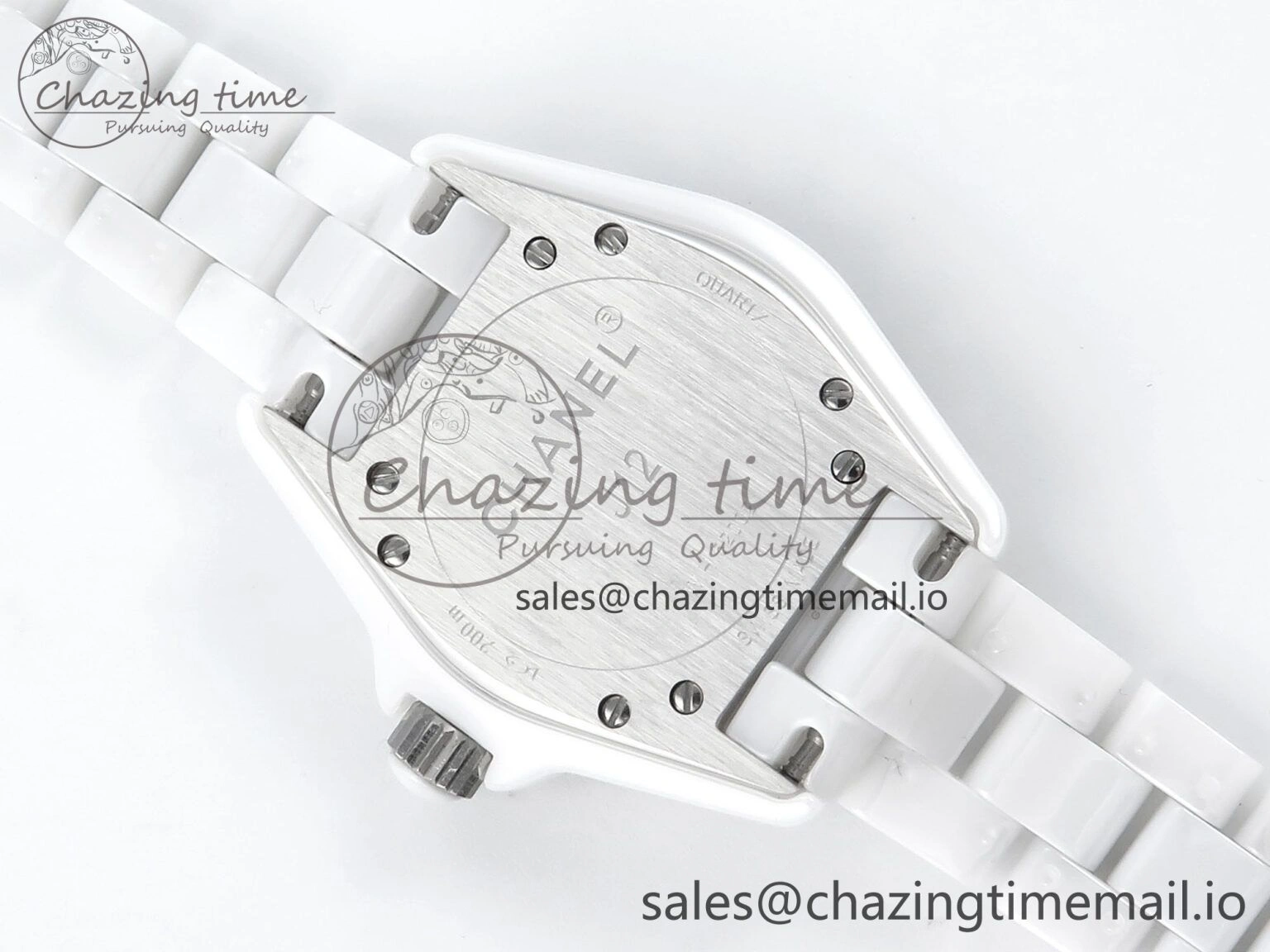 J13 33mm White Ceramic HTF 1:1 Best Edition White Dial Numbers Makers on Bracelet Swiss Quartz