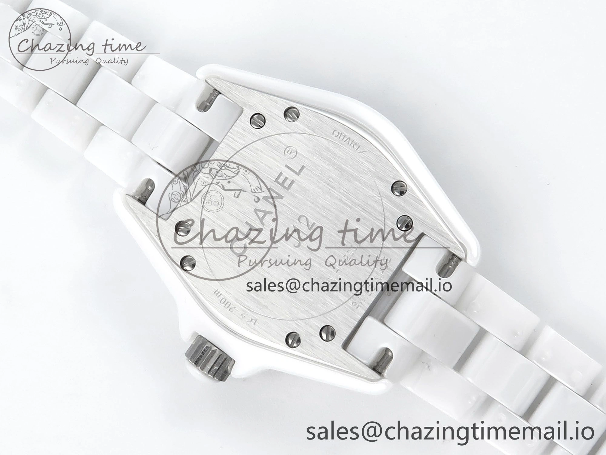 J13 33mm White Ceramic HTF 1:1 Best Edition White Dial Numbers Makers on Bracelet Swiss Quartz
