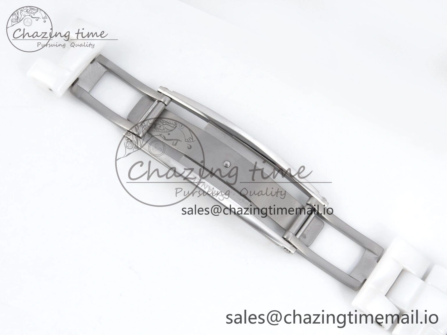J13 33mm White Ceramic HTF 1:1 Best Edition White Dial Numbers Makers on Bracelet Swiss Quartz