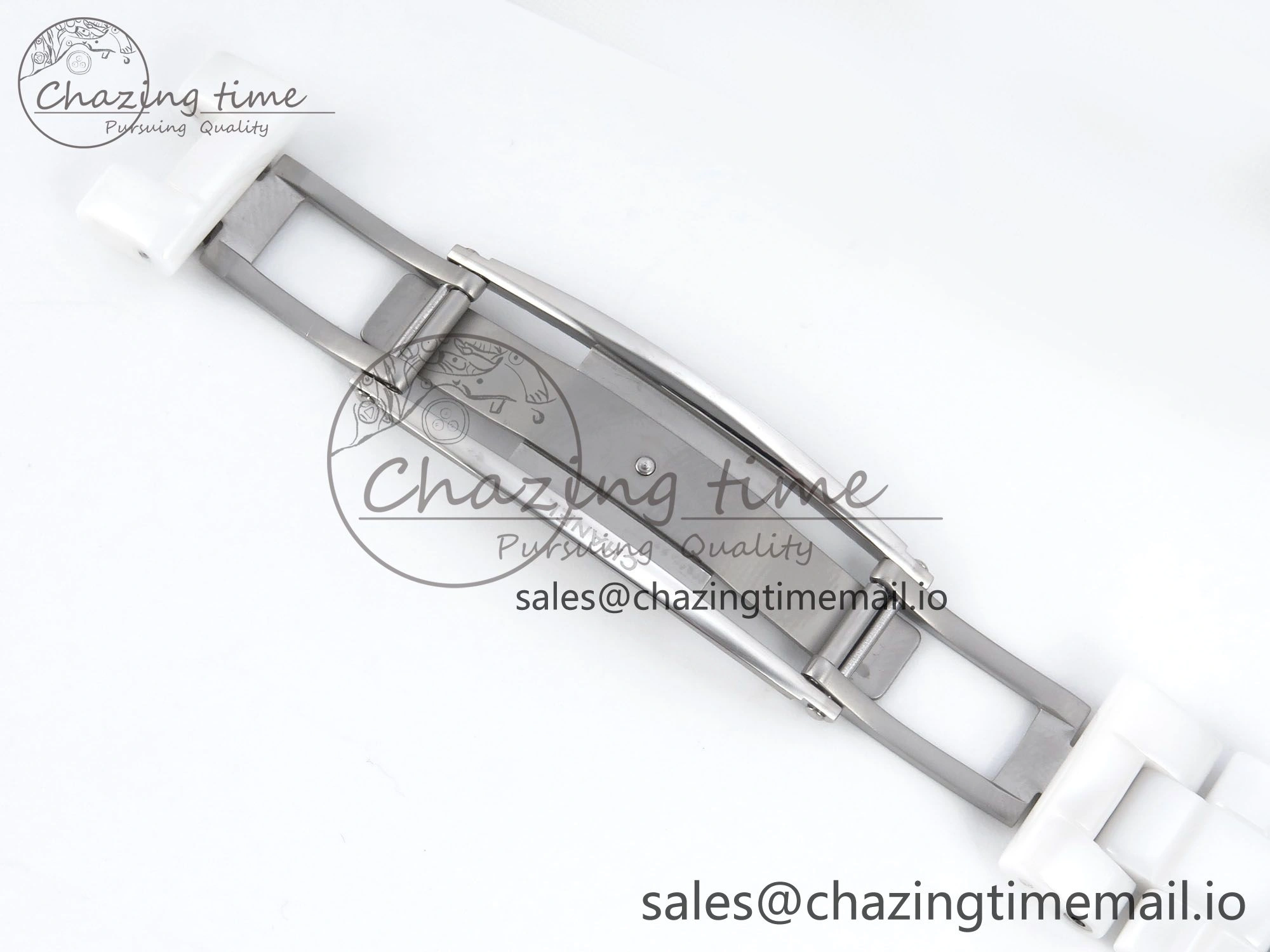 J13 33mm White Ceramic HTF 1:1 Best Edition White Dial Numbers Makers on Bracelet Swiss Quartz