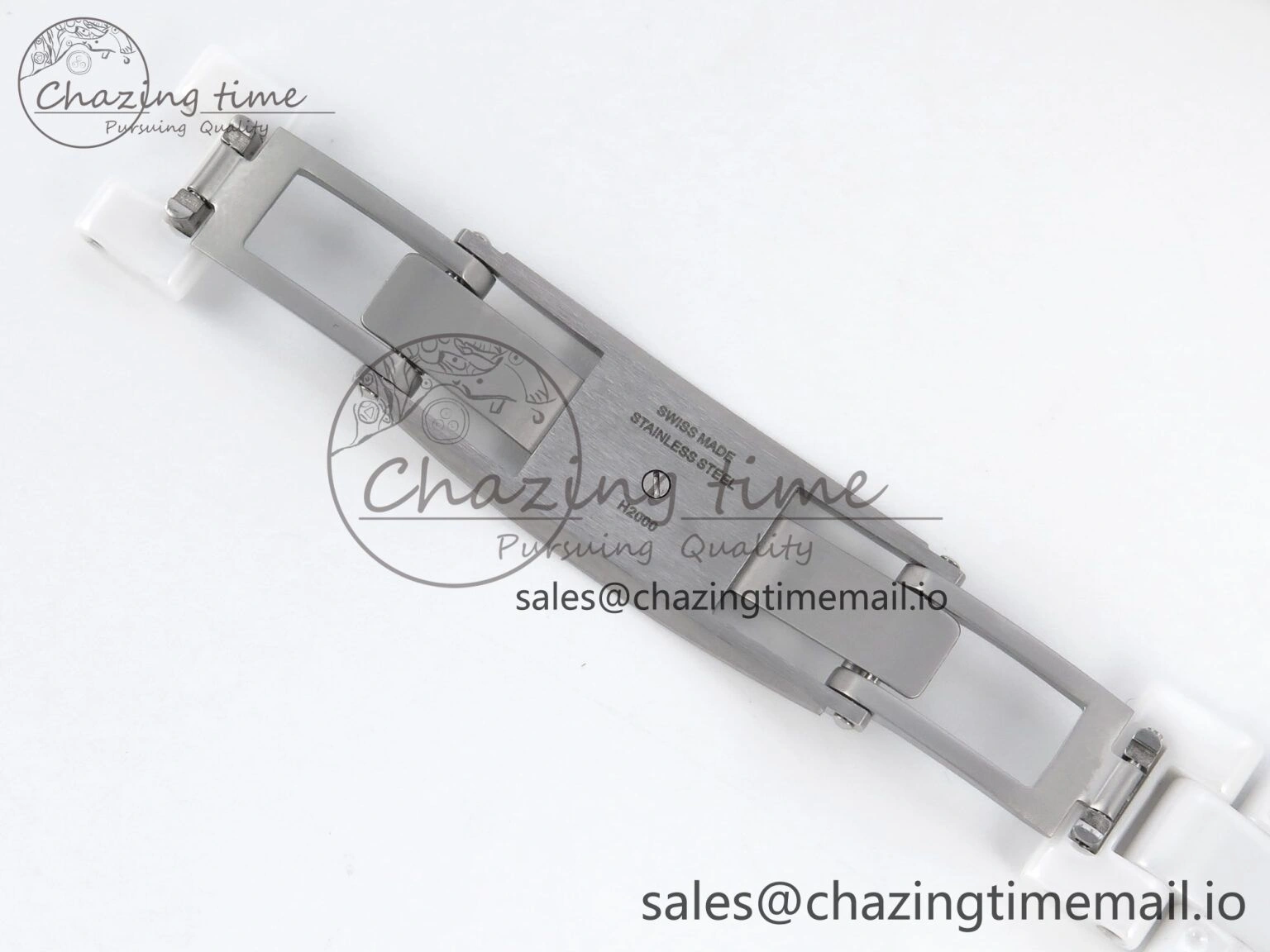 J13 33mm White Ceramic HTF 1:1 Best Edition White Dial Numbers Makers on Bracelet Swiss Quartz