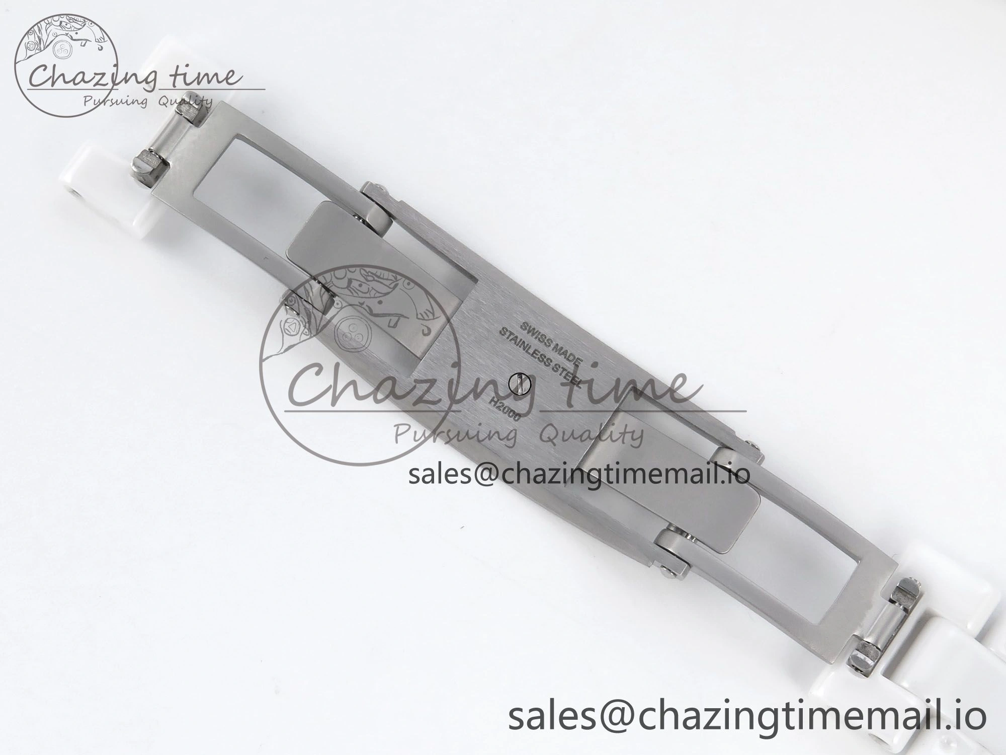 J13 33mm White Ceramic HTF 1:1 Best Edition White Dial Numbers Makers on Bracelet Swiss Quartz