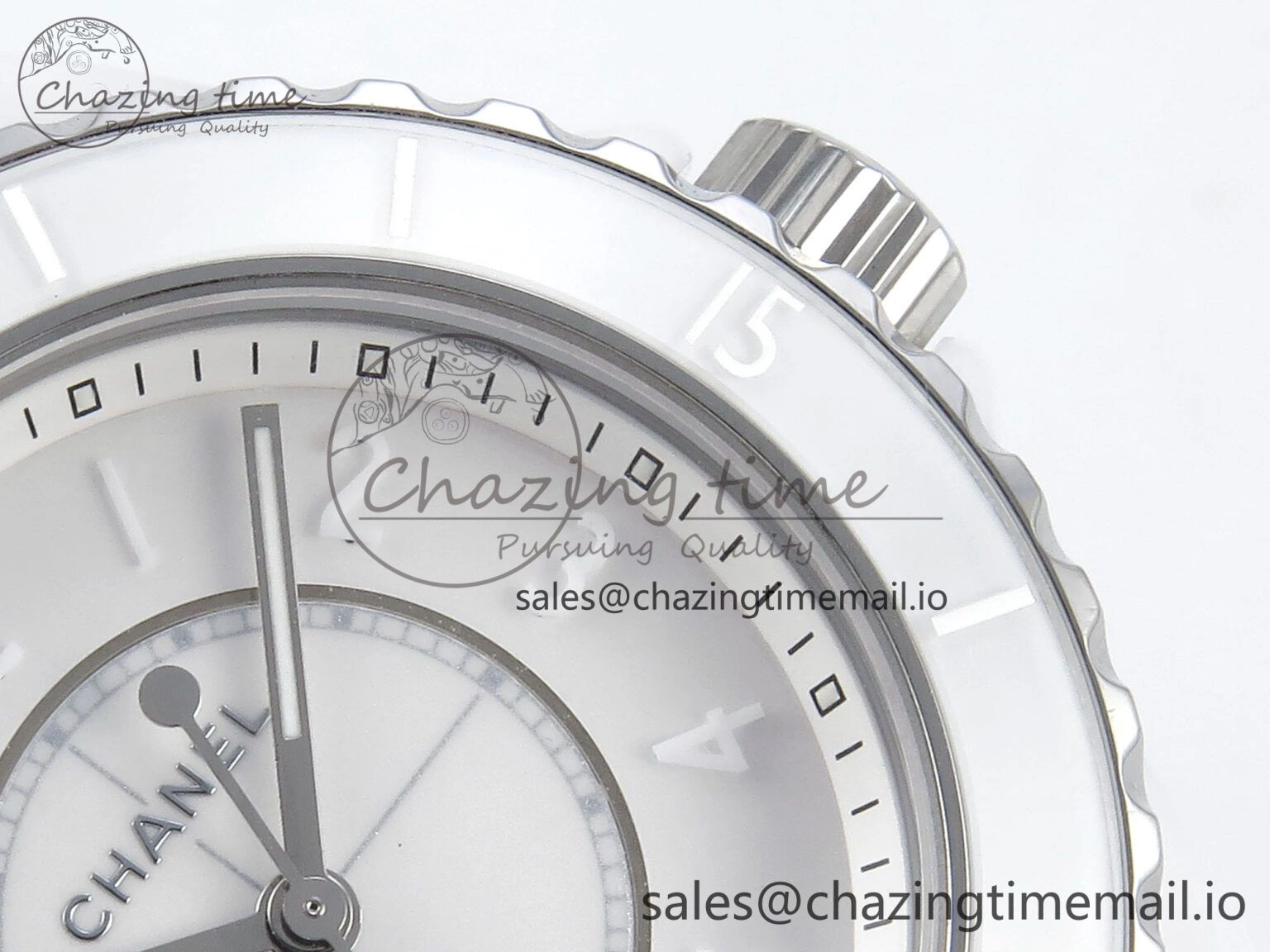 J13 33mm White Ceramic HTF 1:1 Best Edition White Dial Numbers Makers on Bracelet Swiss Quartz