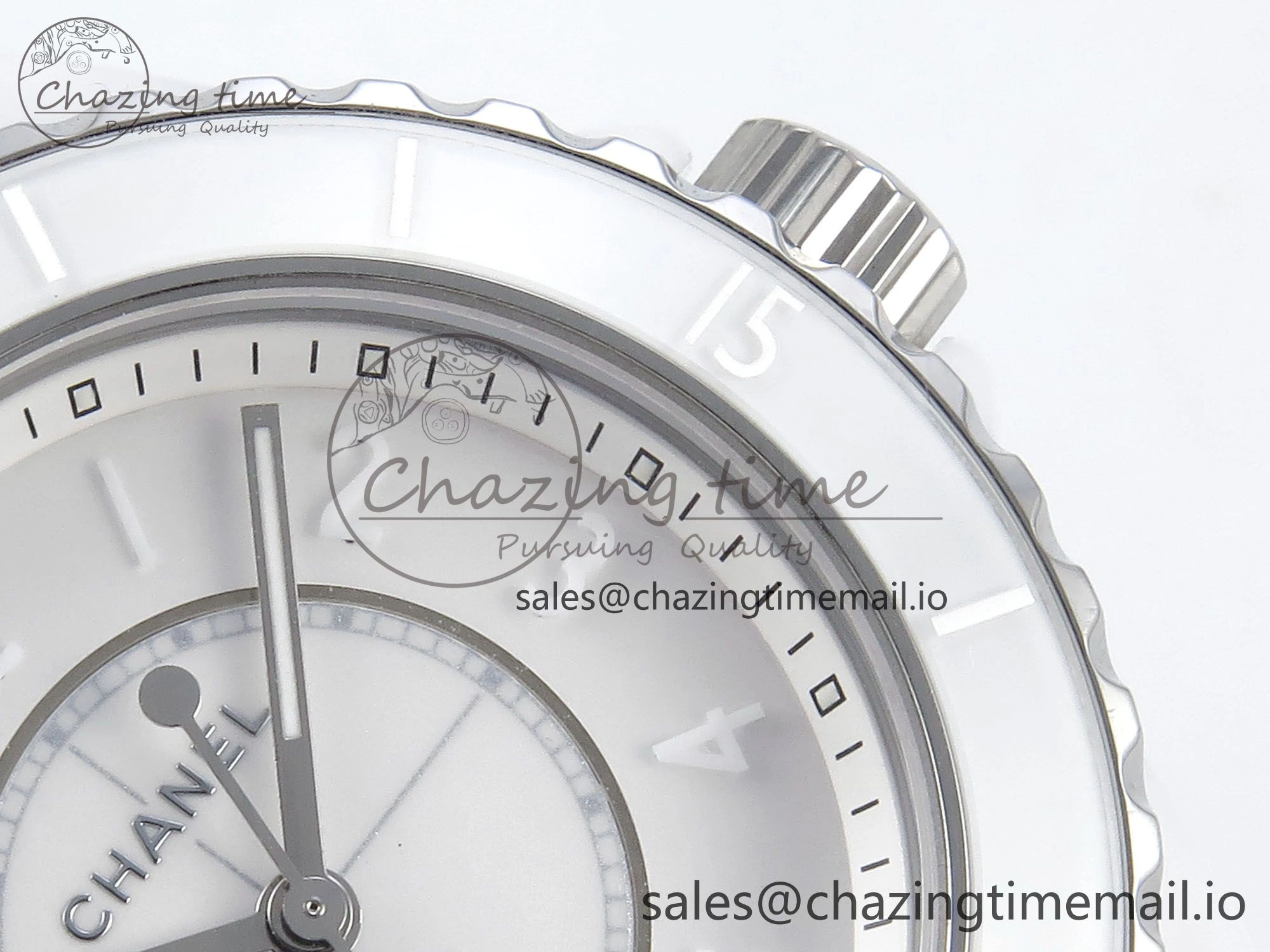 J13 33mm White Ceramic HTF 1:1 Best Edition White Dial Numbers Makers on Bracelet Swiss Quartz