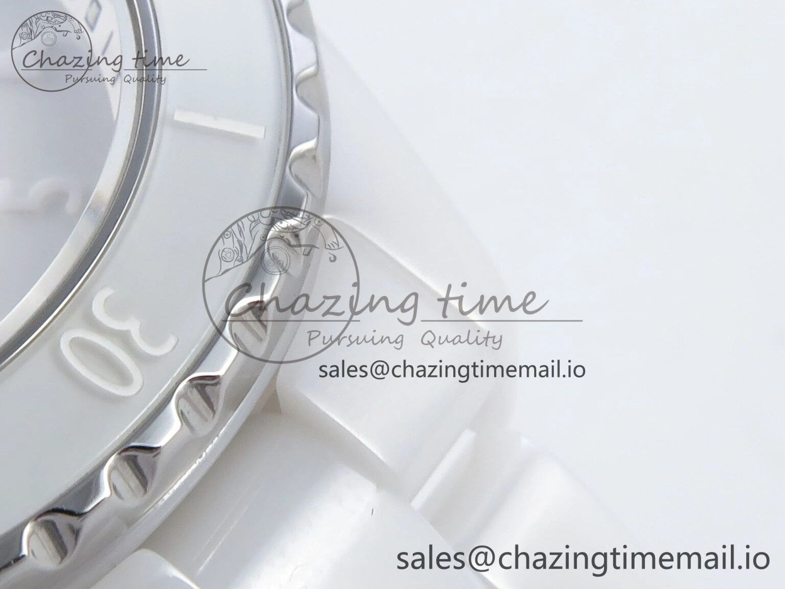 J13 33mm White Ceramic HTF 1:1 Best Edition White Dial Numbers Makers on Bracelet Swiss Quartz