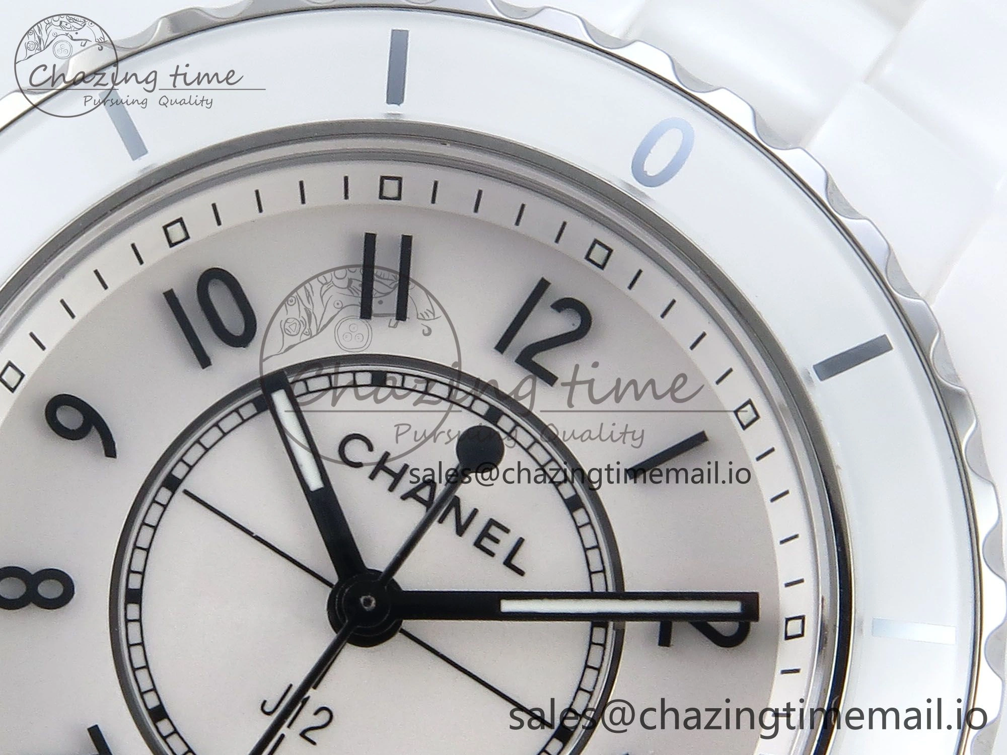 J13 33mm White Ceramic HTF 1:1 Best Edition White Dial on Bracelet Swiss Quartz