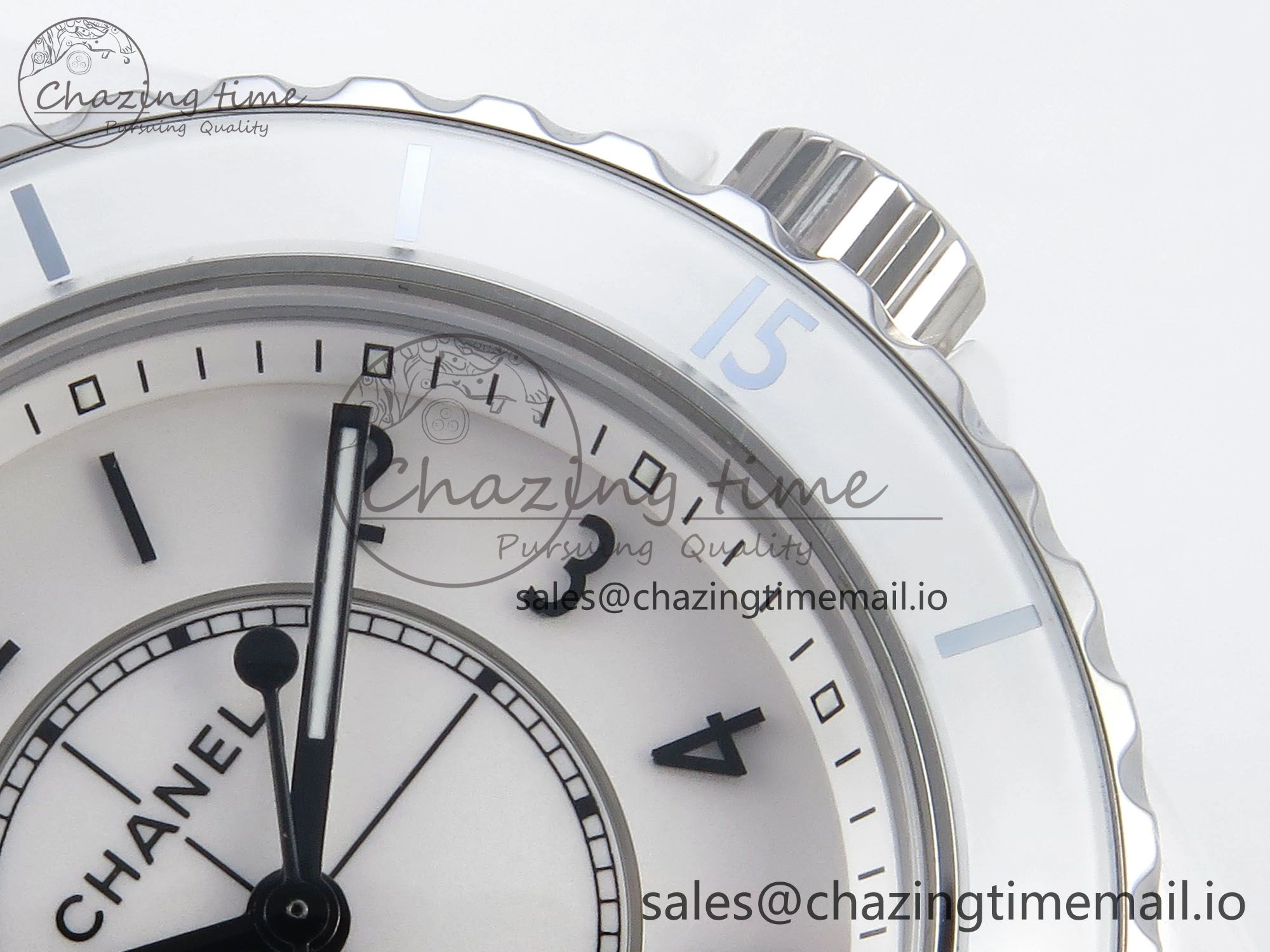 J13 33mm White Ceramic HTF 1:1 Best Edition White Dial on Bracelet Swiss Quartz
