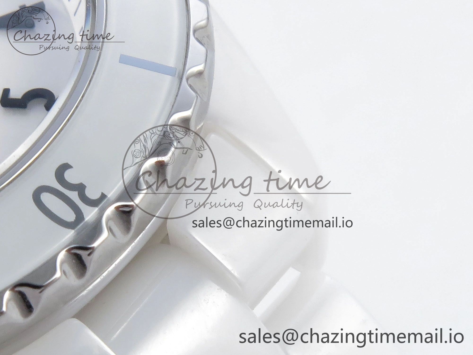 J13 33mm White Ceramic HTF 1:1 Best Edition White Dial on Bracelet Swiss Quartz