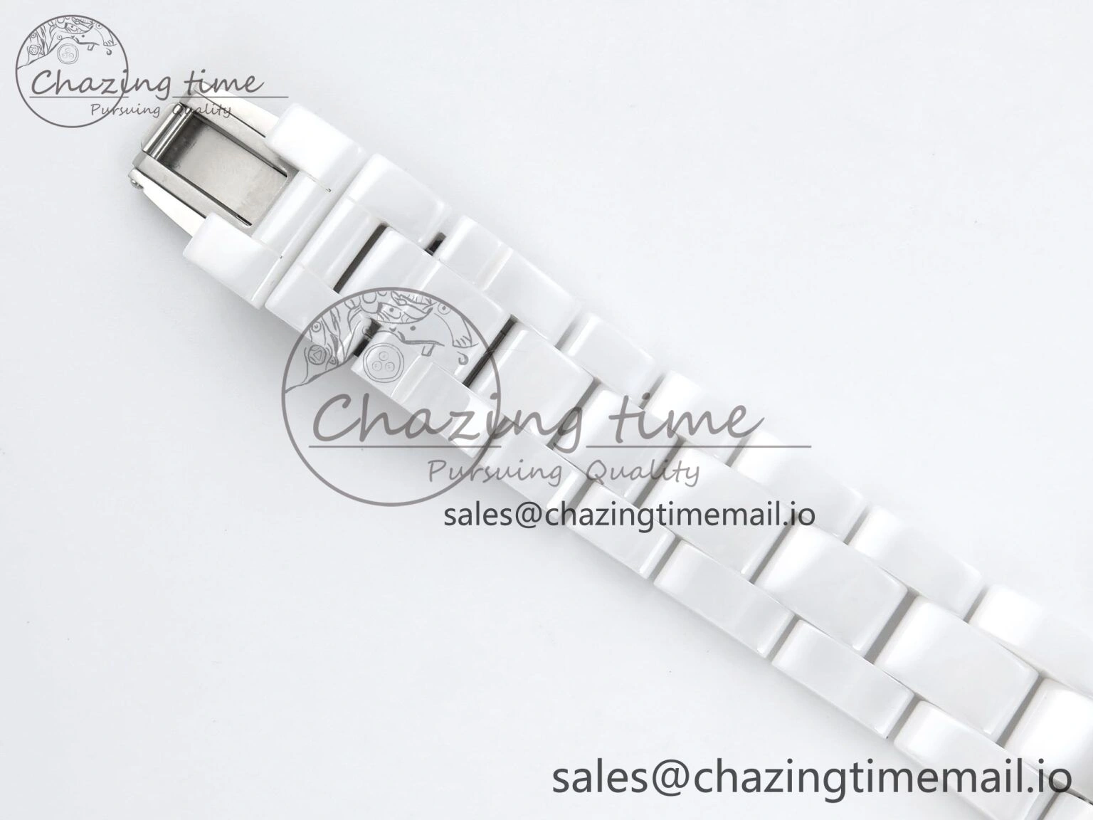 J13 33mm White Ceramic HTF 1:1 Best Edition White Black Dial on Bracelet A12.1