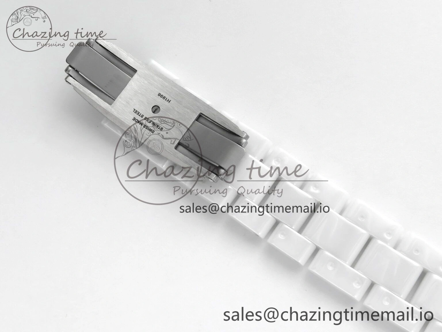 J13 33mm White Ceramic HTF 1:1 Best Edition White Black Dial on Bracelet A12.1