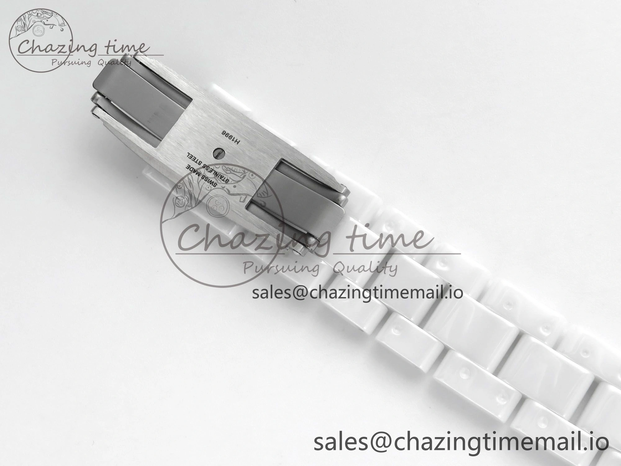J13 33mm White Ceramic HTF 1:1 Best Edition White Black Dial on Bracelet A12.1
