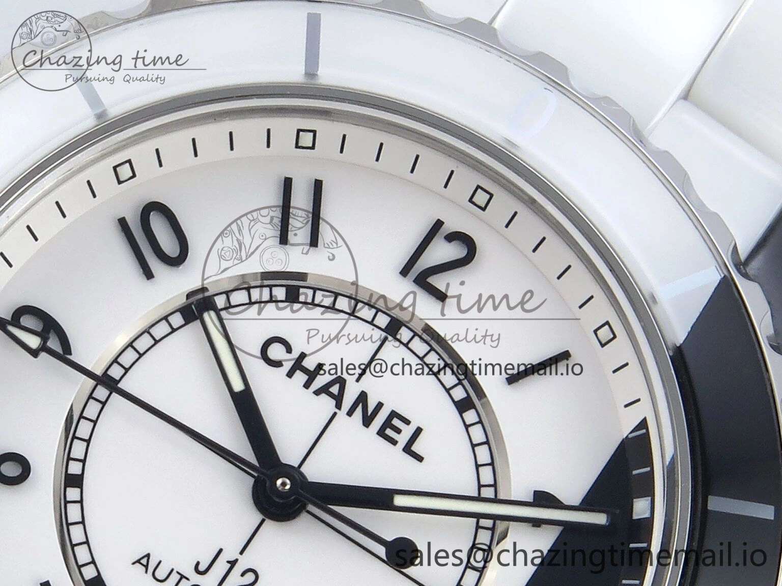 J13 33mm White Ceramic HTF 1:1 Best Edition White Black Dial on Bracelet A12.1