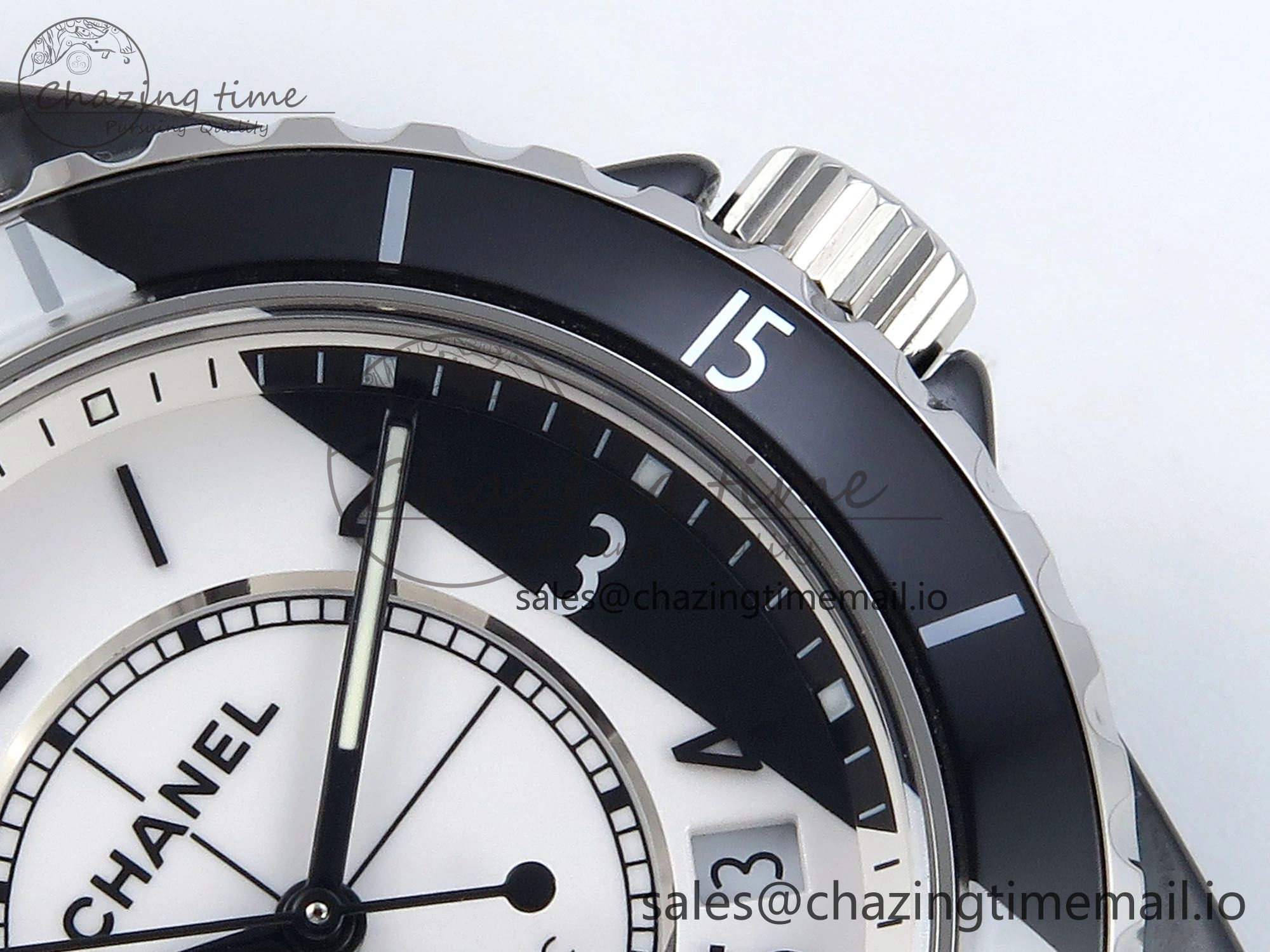 J13 33mm White Ceramic HTF 1:1 Best Edition White Black Dial on Bracelet A12.1