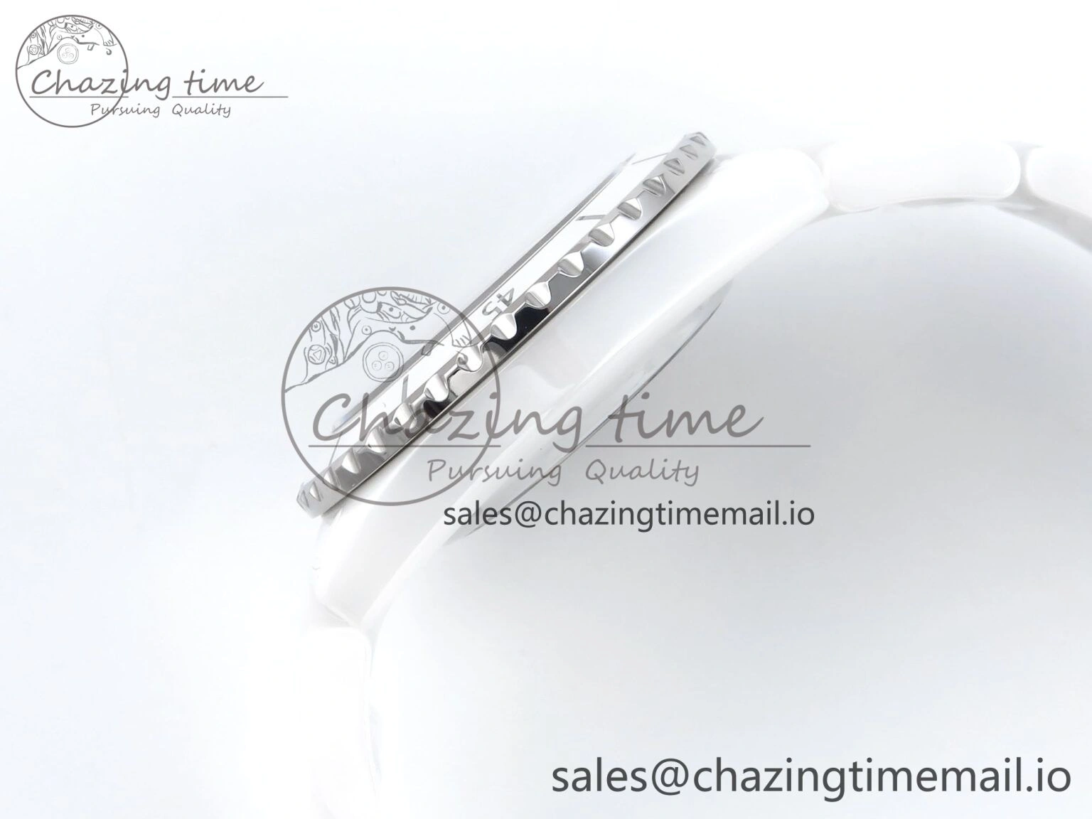 J13 33mm White Ceramic HTF 1:1 Best Edition White Black Dial on Bracelet A12.1