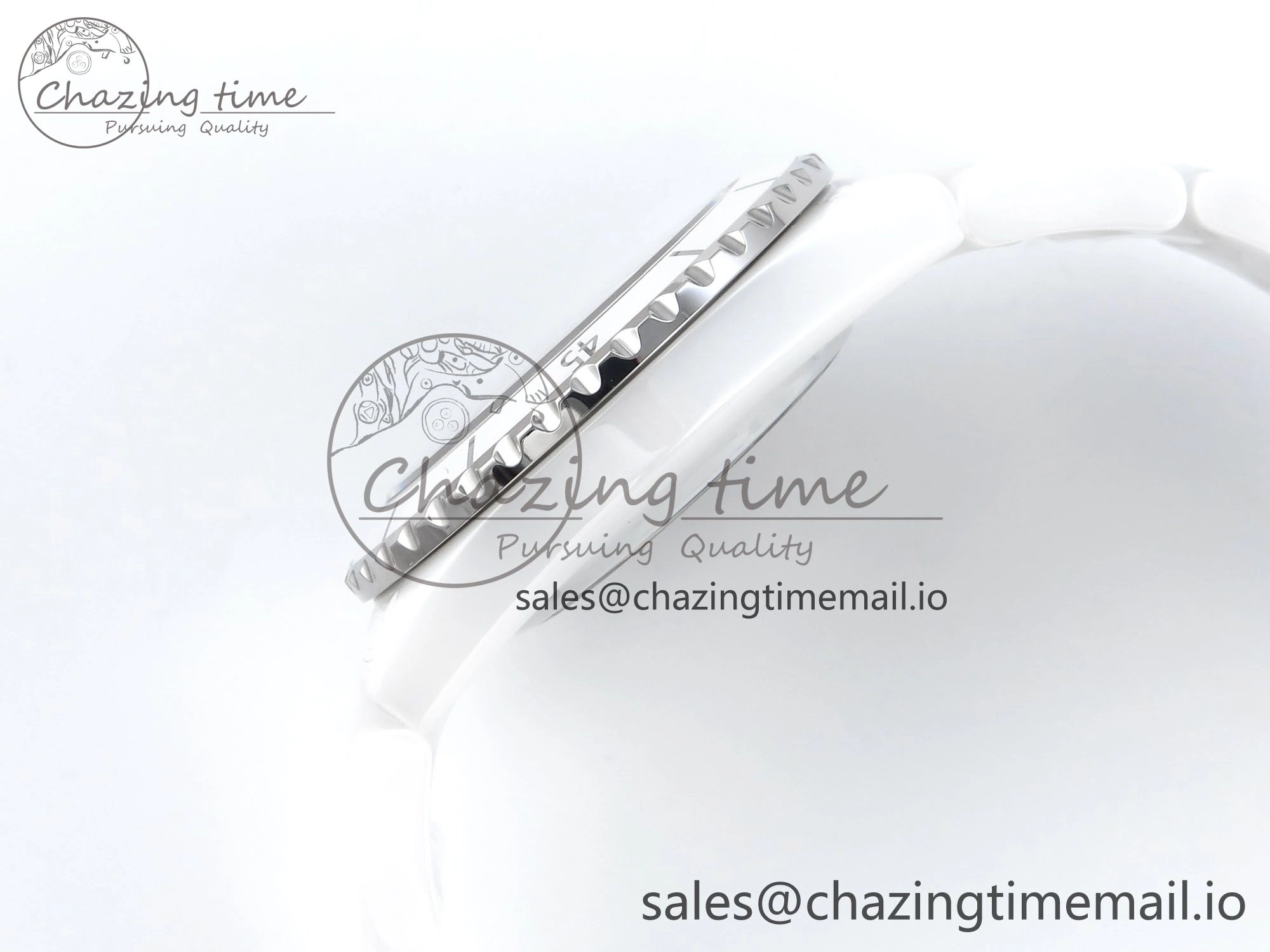 J13 33mm White Ceramic HTF 1:1 Best Edition White Black Dial on Bracelet A12.1