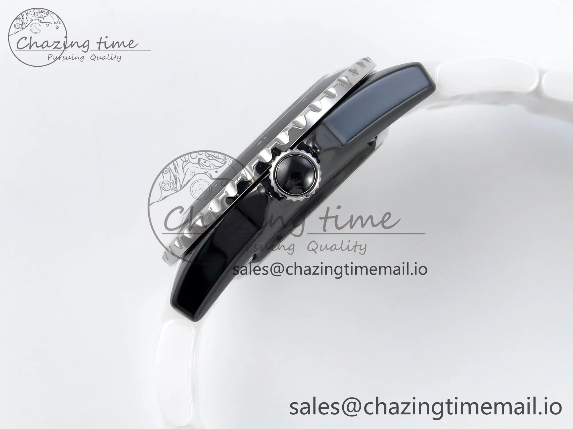 J13 33mm White Ceramic HTF 1:1 Best Edition White Black Dial on Bracelet A12.1