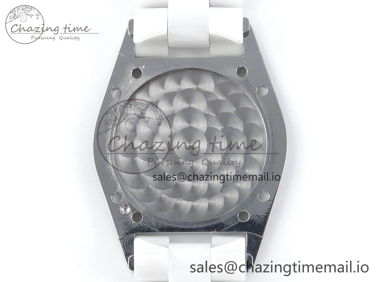 J13 33mm White Ceramic HTF 1:1 Best Edition White Blue Dial on Bracelet Swiss Quartz