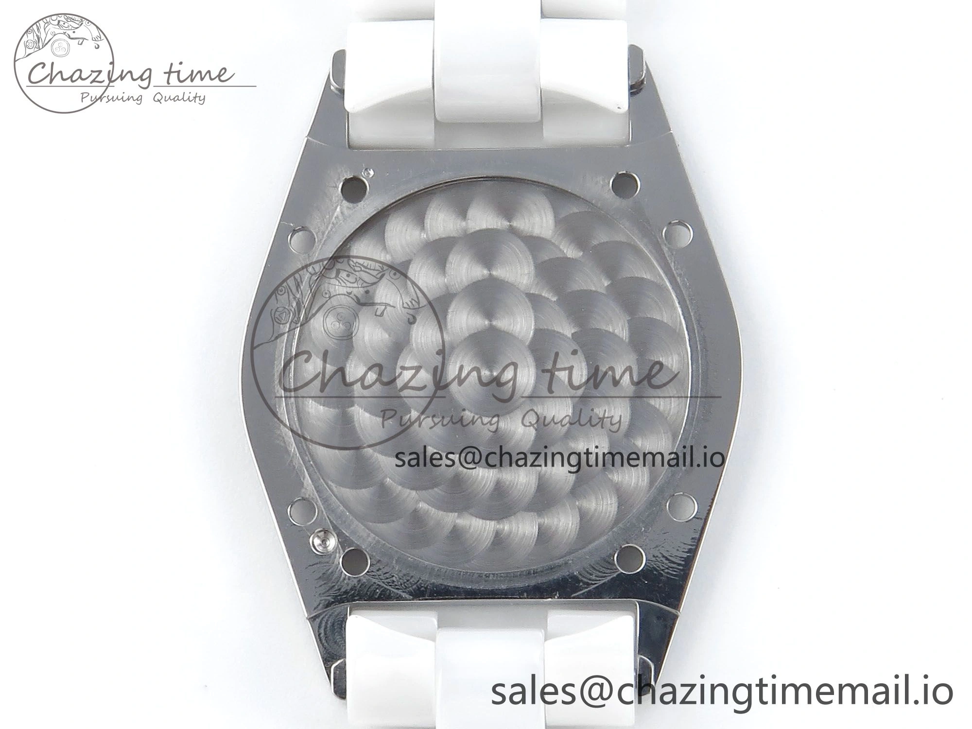 J13 33mm White Ceramic HTF 1:1 Best Edition White Blue Dial on Bracelet Swiss Quartz