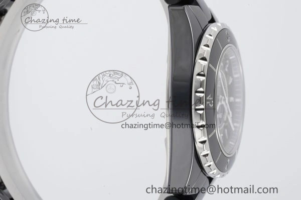 J13 33mm XF 1:1 Best Edition Black Korea Ceramic Black Numeral Dial on Bracelet Swiss Quartz
