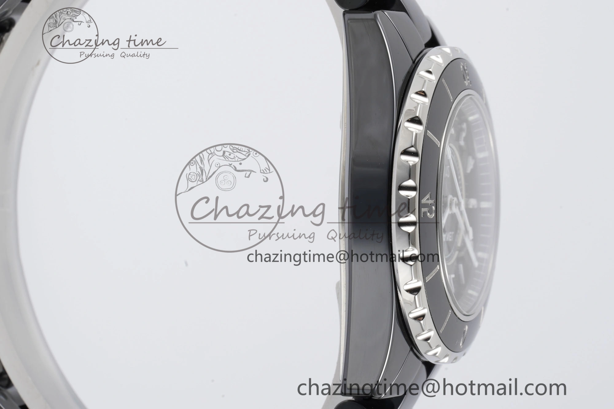J13 33mm XF 1:1 Best Edition Black Korea Ceramic Black Numeral Dial on Bracelet Swiss Quartz