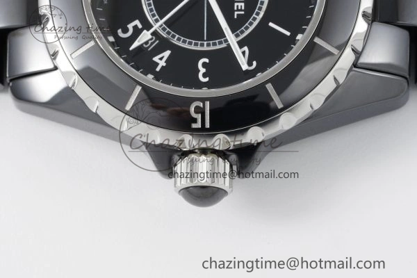 J13 33mm XF 1:1 Best Edition Black Korea Ceramic Black Numeral Dial on Bracelet Swiss Quartz