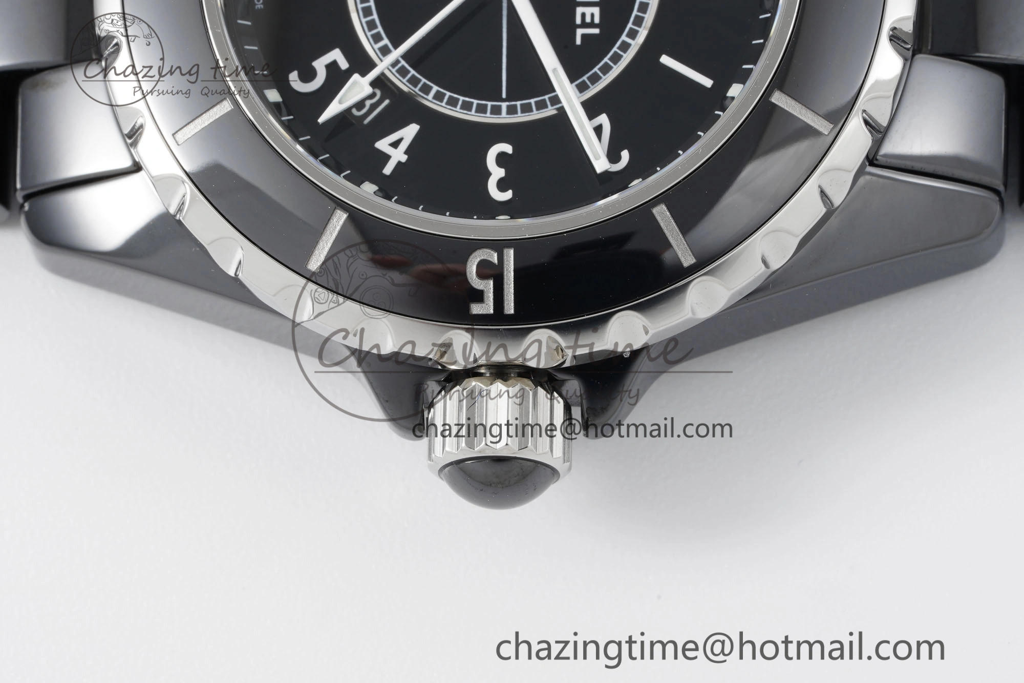 J13 33mm XF 1:1 Best Edition Black Korea Ceramic Black Numeral Dial on Bracelet Swiss Quartz