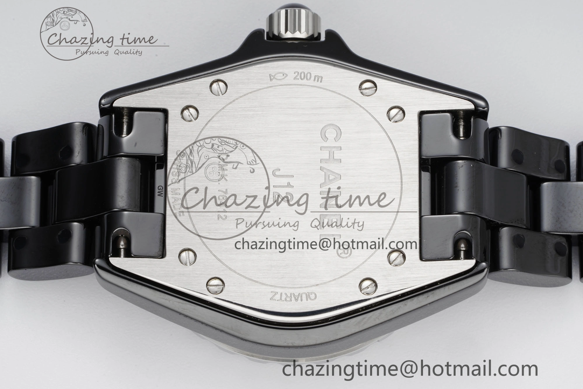 J13 33mm XF 1:1 Best Edition Black Korea Ceramic Black Numeral Dial on Bracelet Swiss Quartz