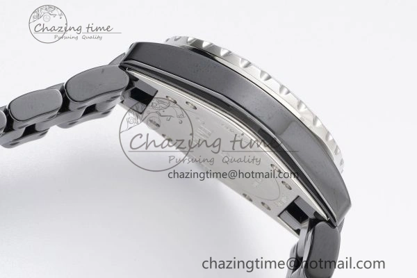 J13 33mm XF 1:1 Best Edition Black Korea Ceramic Black Numeral Dial on Bracelet Swiss Quartz