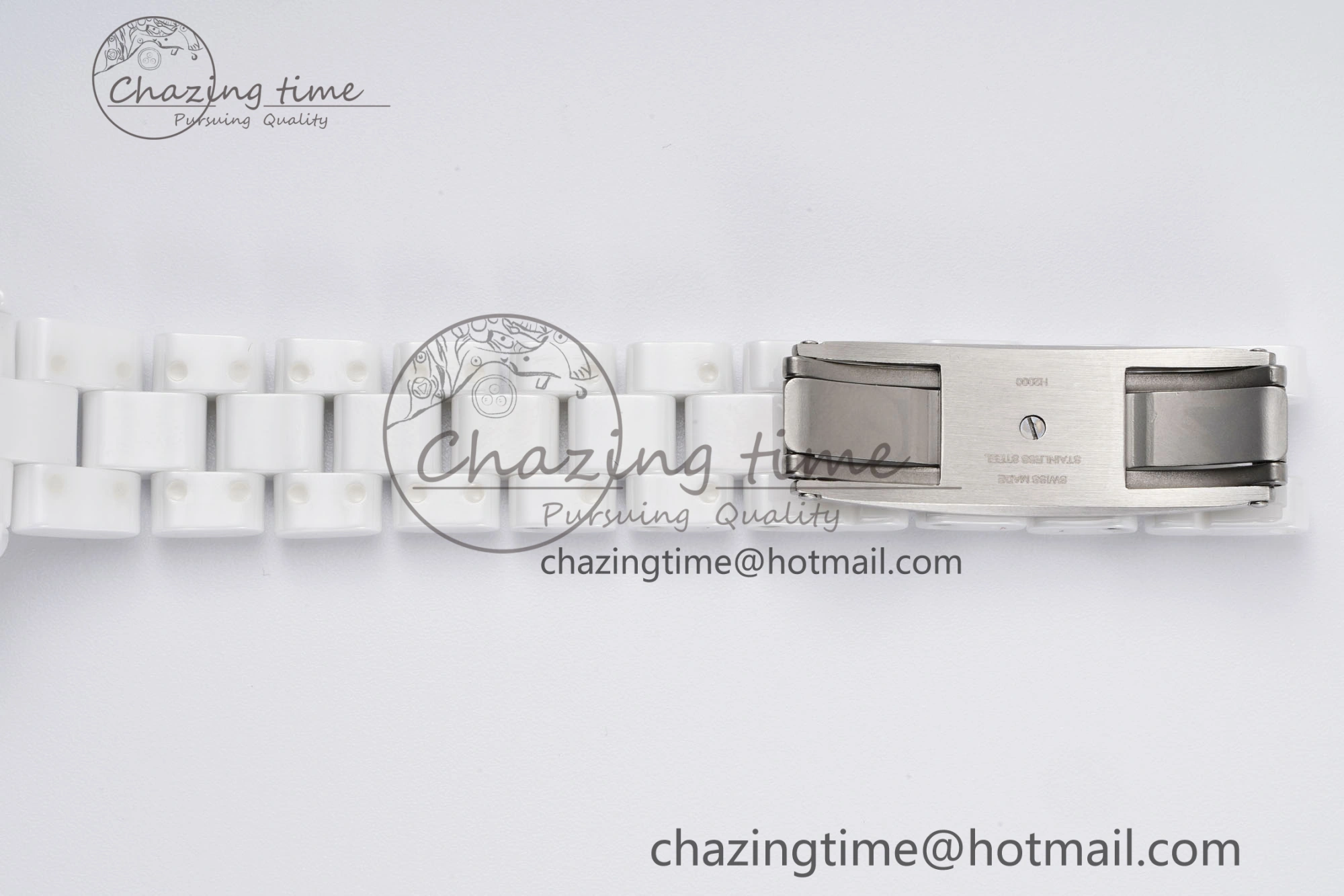 J13 33mm XF 1:1 Best Edition White Korea Ceramic Pink No Date Diamonds Dial on Bracelet Swiss Quartz