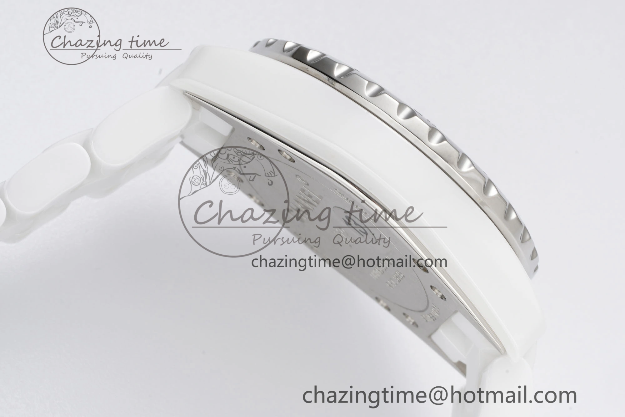 J13 33mm XF 1:1 Best Edition White Korea Ceramic Pink No Date Diamonds Dial on Bracelet Swiss Quartz